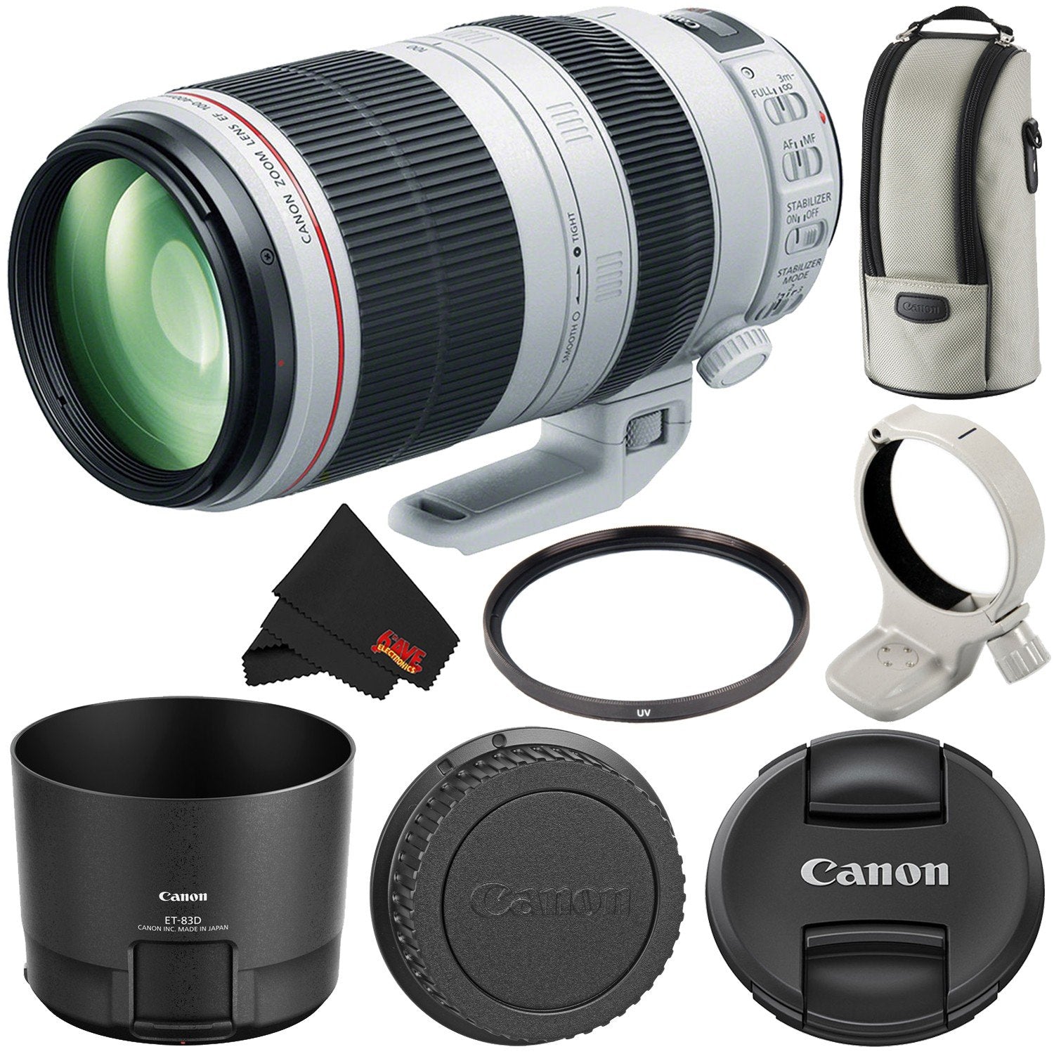Canon EF 100-400mm f/4.5-5.6L IS II USM Lens Intl Version (No Warranty) Starter Bundle