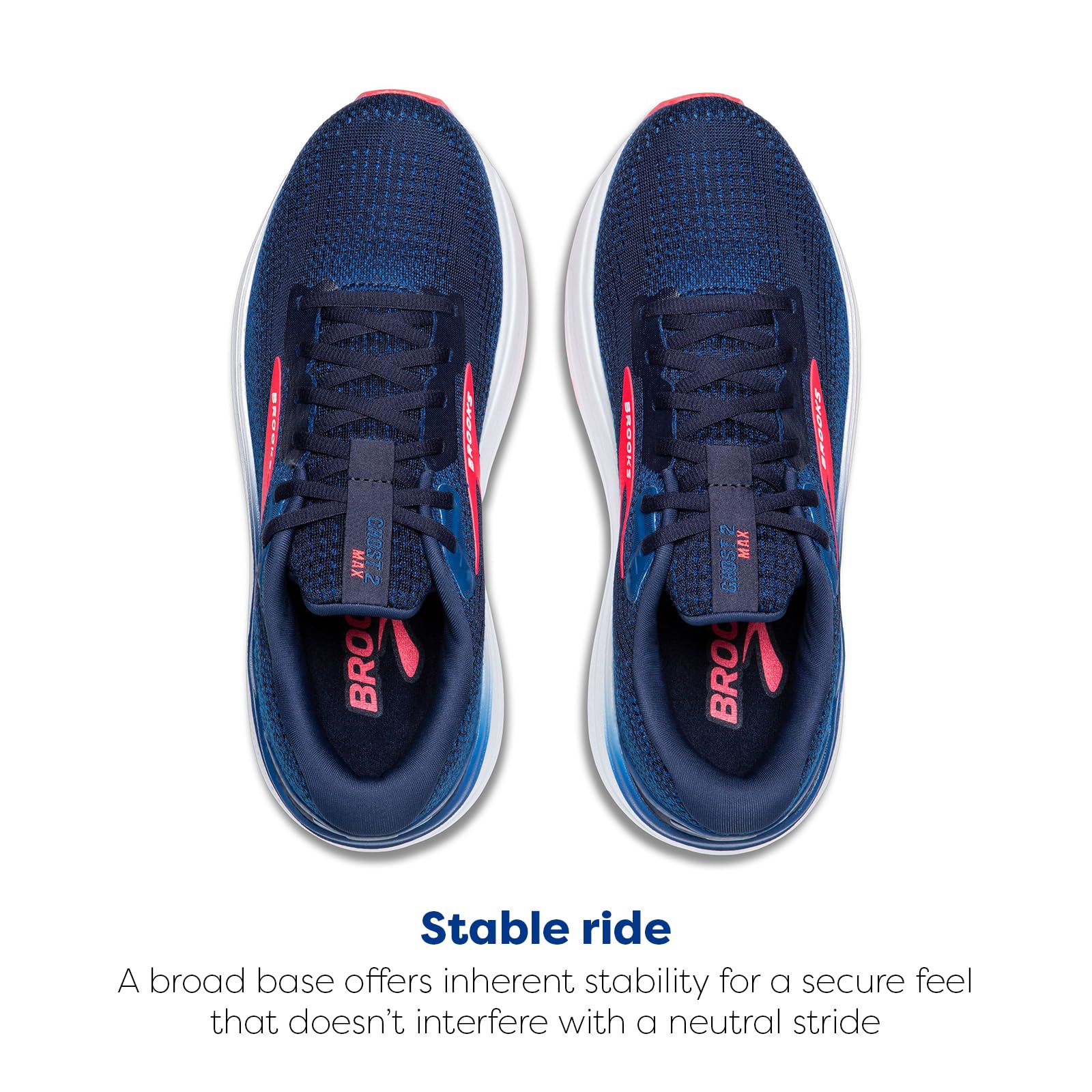 Brooks Women’s Ghost Max 2 Neutral Running & Walking Shoe - Peacoat/True Blue/Diva Pink - 10.5 Medium