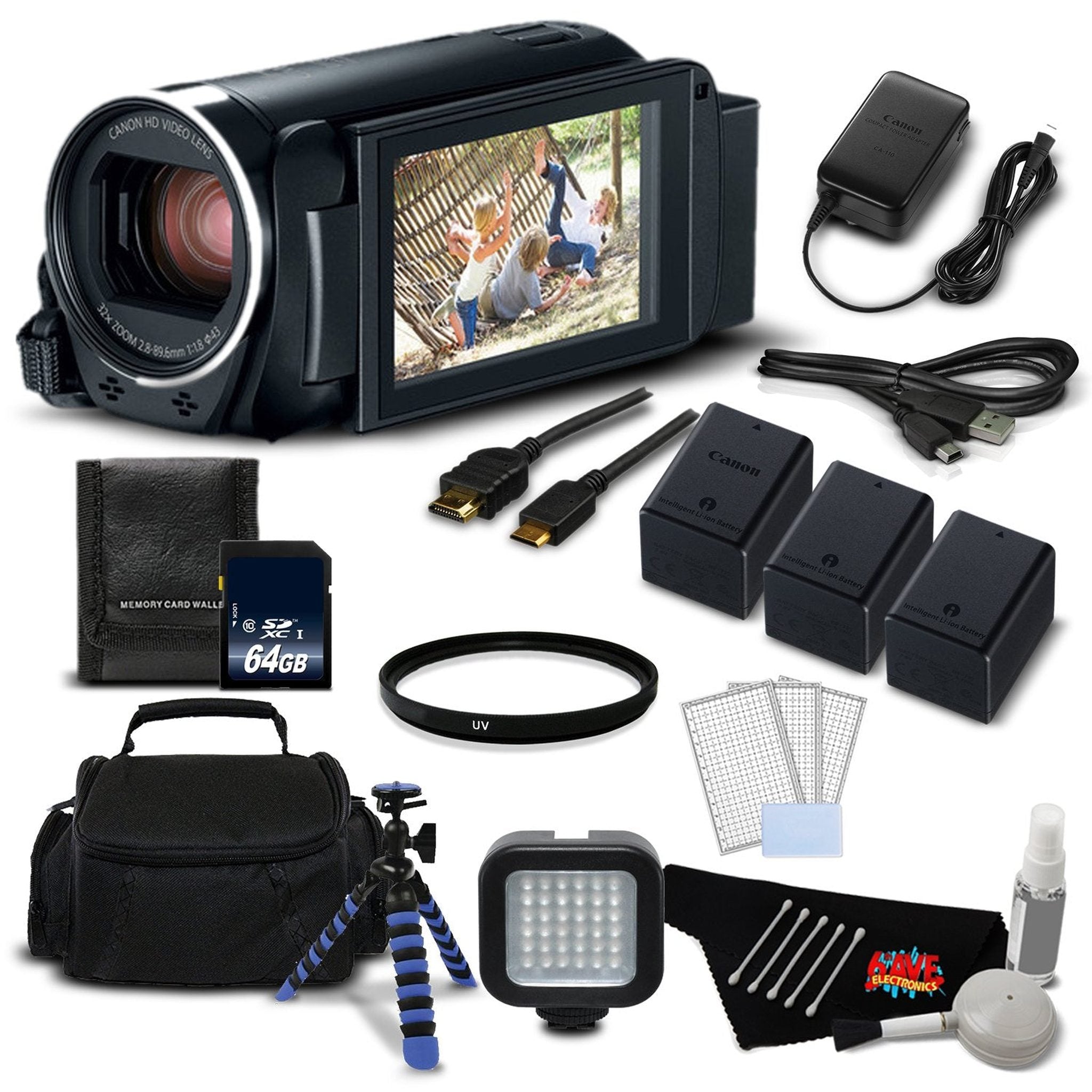 Canon VIXIA HF R800 Camcorder Black Full HD 1080p - Gold Level Bundle Canon