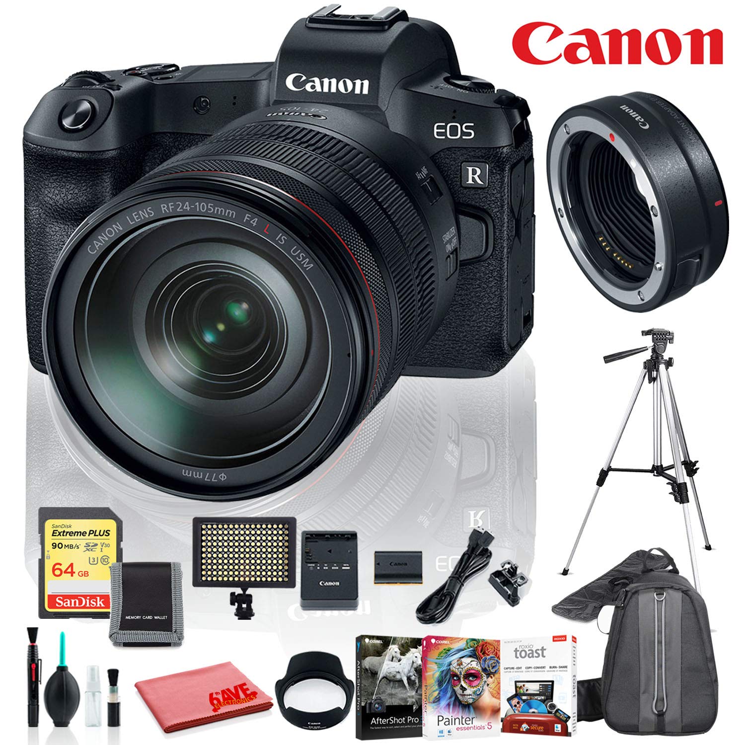International Premium Bundle - Canon EOS RP Mirrorless Camera with with RF 24-105 F4 L is USM Lens Lens and Mount Adapte