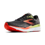 Brooks Men’s Ghost 16 Neutral Running Shoe - Black/Mandarin Red/Green - 8 Medium