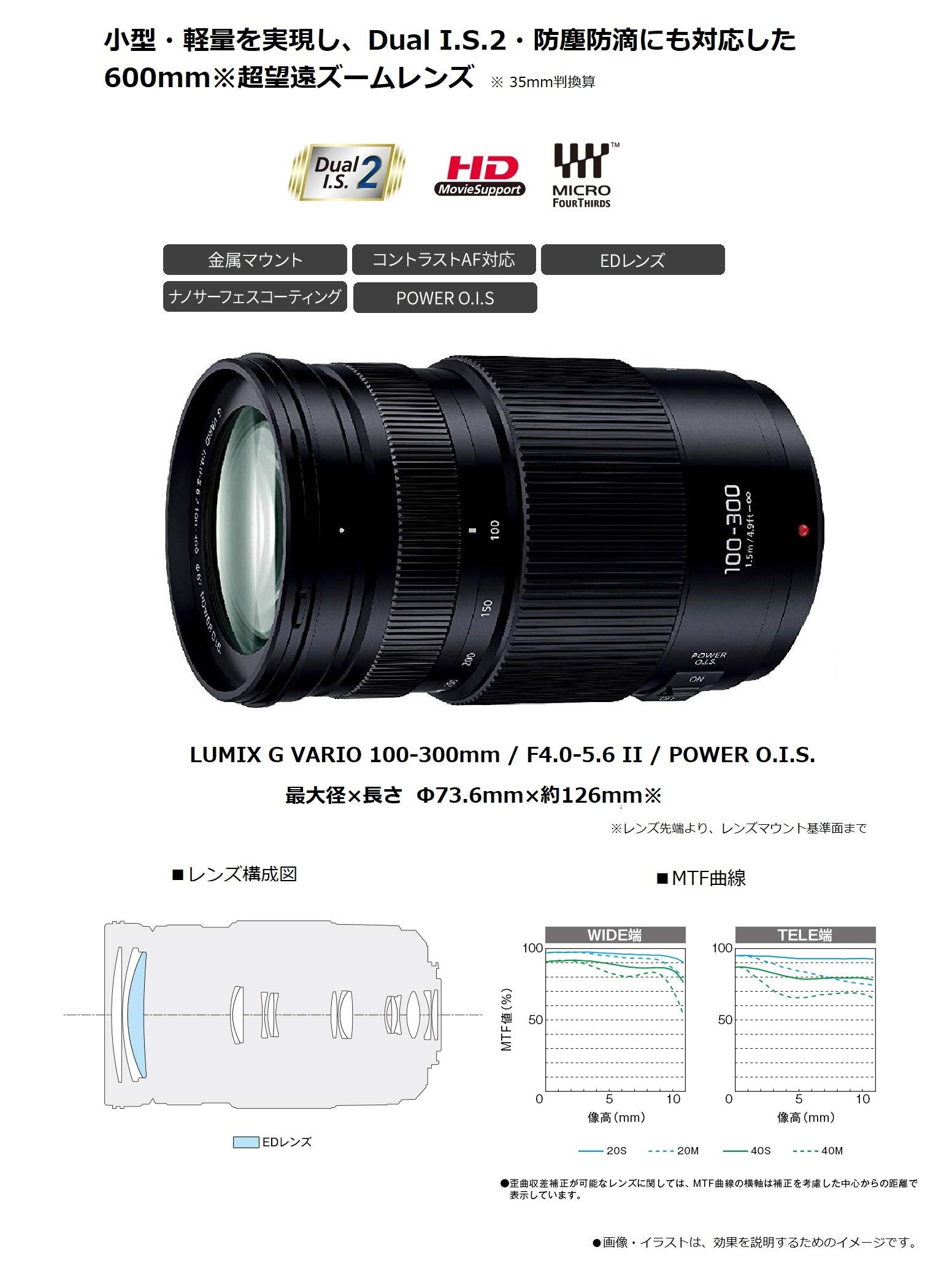 Panasonic Lumix G Vario 100-300mm f/4-5.6 II POWER O.I.S. Lens