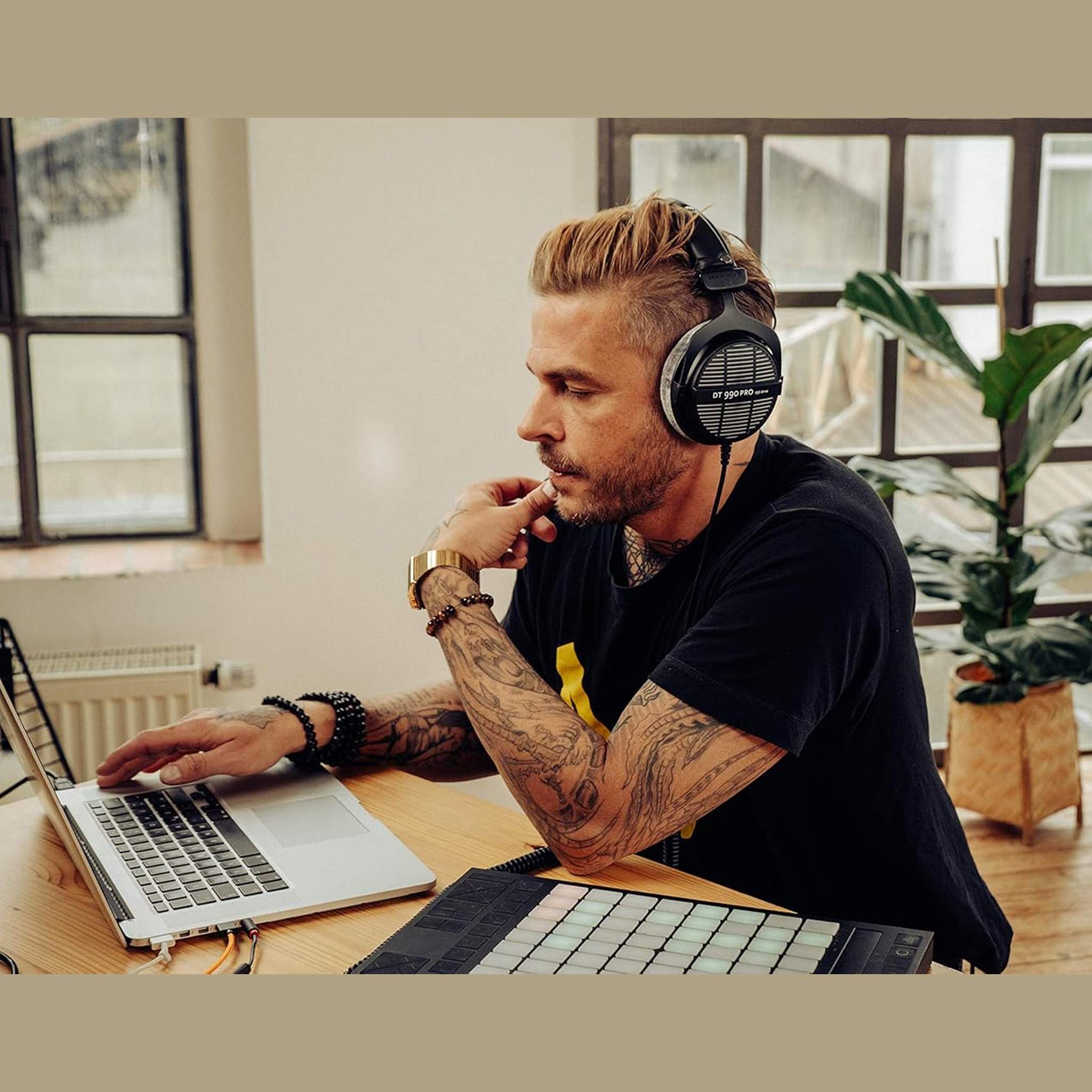Beyerdynamic DT 990 Pro Studio Headphones with 6Ave Headphone Cleaning Kit and Extended Warranty Bundle