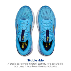 Brooks Men’s Ghost Max 2 Neutral Running & Walking Shoe - Bonnie Blue/Blue Ribbon/Yellow - 8 Medium