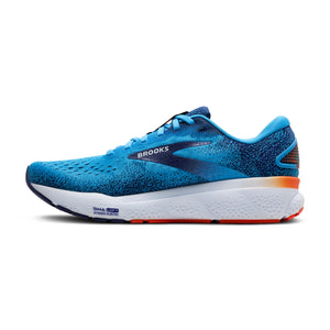 Brooks Men’s Ghost 16 Neutral Running Shoe - Bonnie Blue/Blue Ribbon/Orange - 8.5 Medium