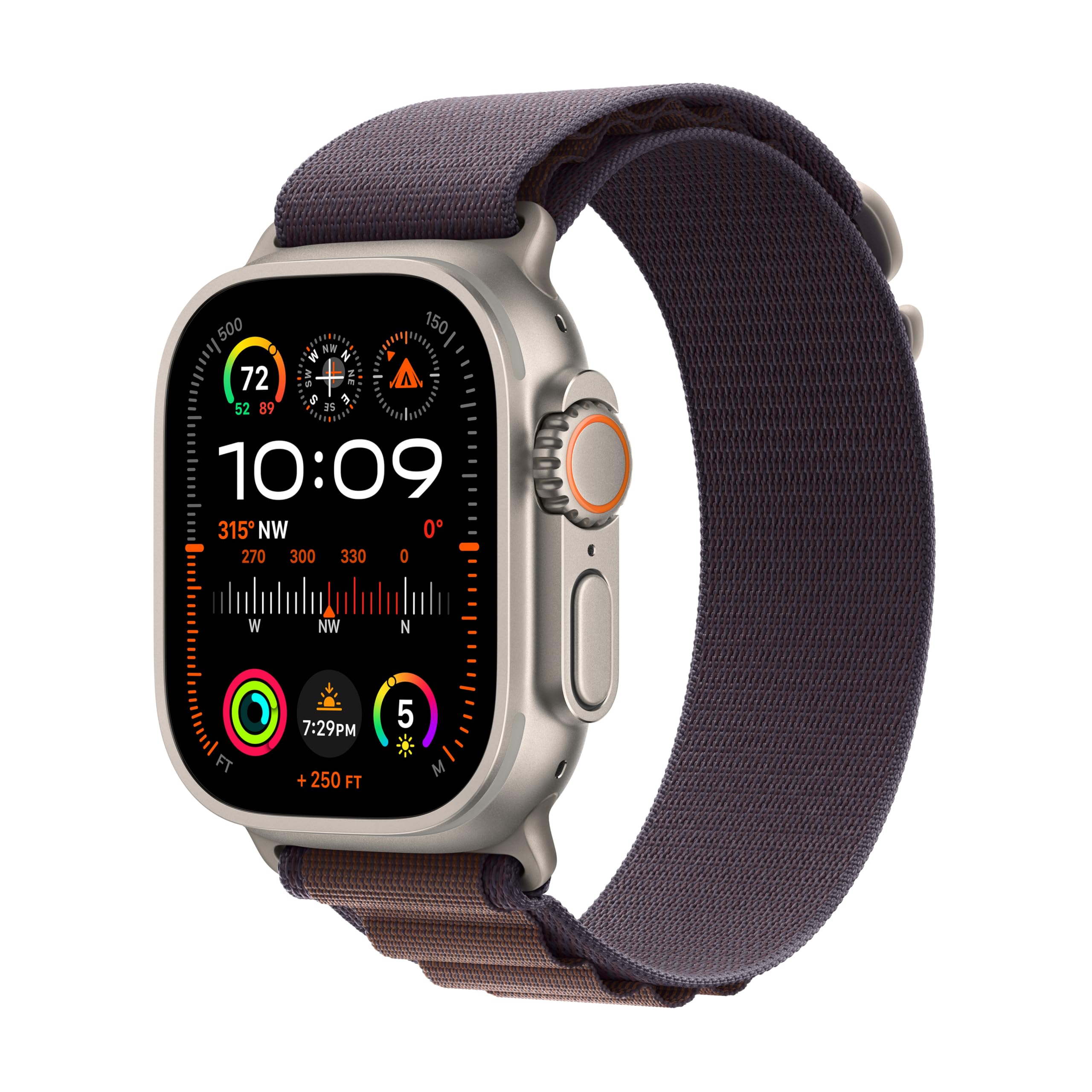 Apple Watch Ultra 2 [GPS + Cellular 49mm] Smartwatch with Rugged Titanium Case & Indigo Alpine Loop Medium. (Carbon Neutral)