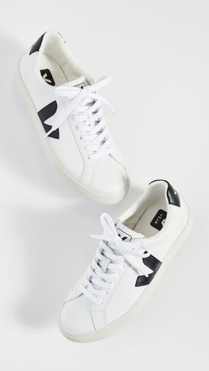 Veja Women's Esplar Logo Sneakers, Extra White/Black, 7 Medium US