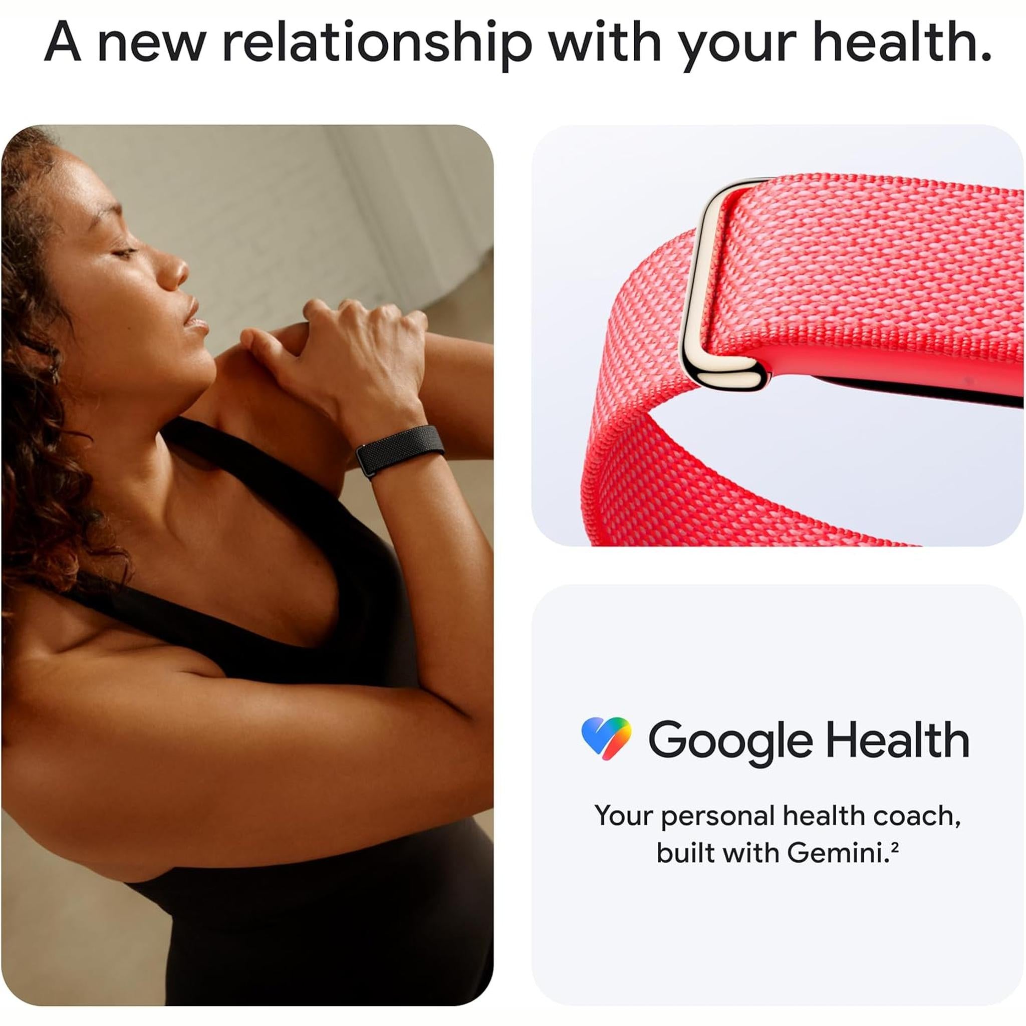 Google Fitbit Air - Screenless Activity Tracker with Fitness, Heart Rate, and Sleep Tracking - Personalized AI-Powered Coaching - Up to 7 Days’ Battery Life - Works with iOS and Android - Obsidian