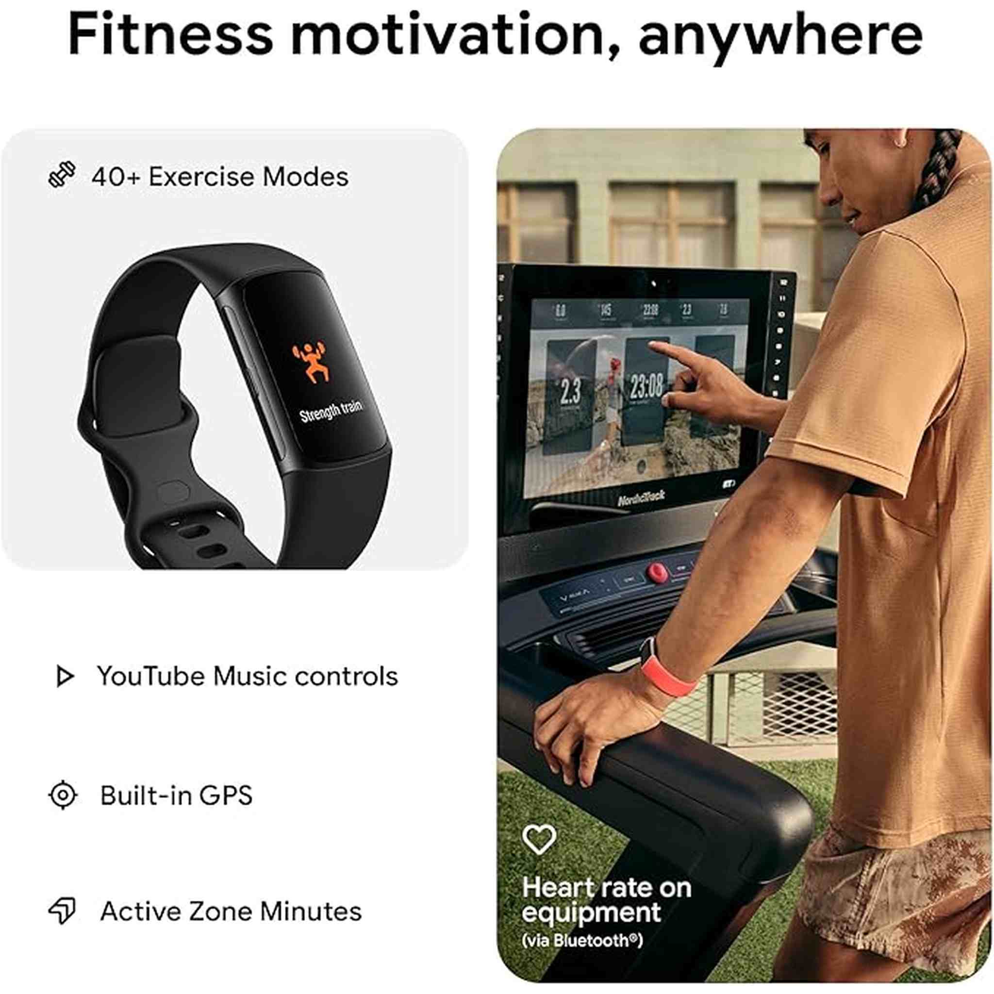 Fitbit Charge 6 Fitness Tracker with Heart Rate, GPS, Premium Membership, Health Tools, - Obsidian/Black S & L Bands Included - Reconditioned