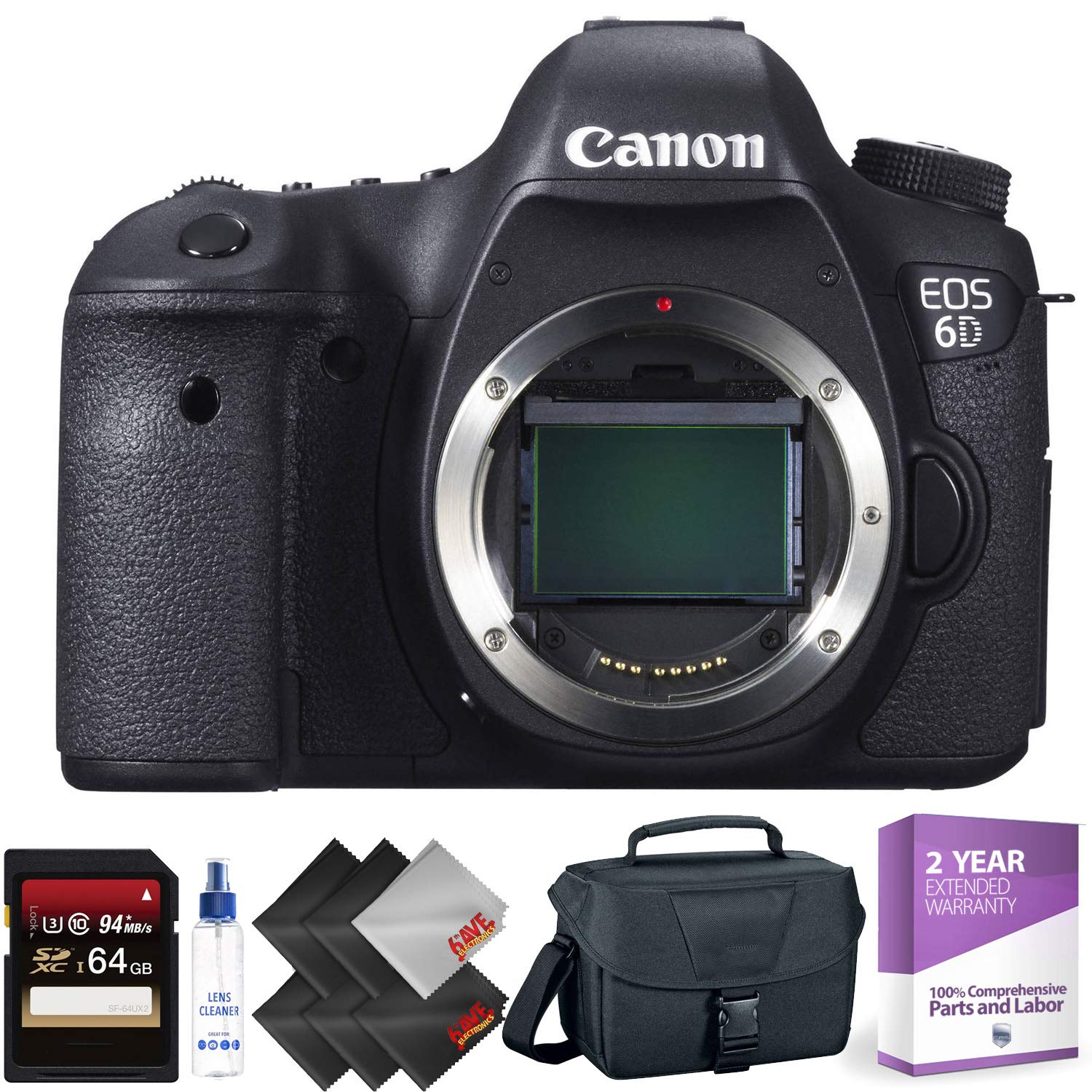 Canon EOS 6D DSLR Camera Body Only - Open Box + 64GB Memory Card + 1 Year Warranty