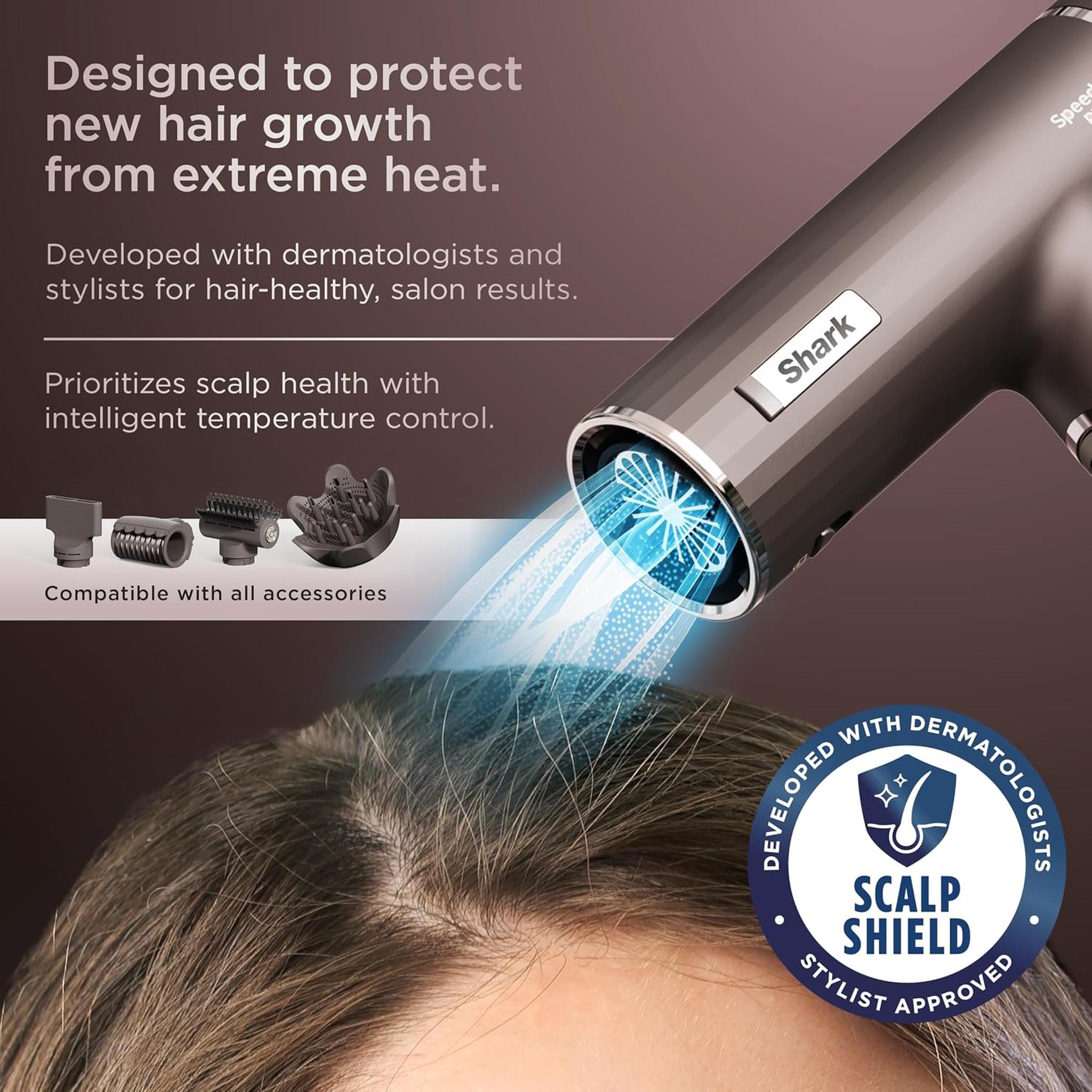Shark SpeedStyle Pro Flex High-Velocity Dryer, Scalp Shield, HD542 - Reconditioned