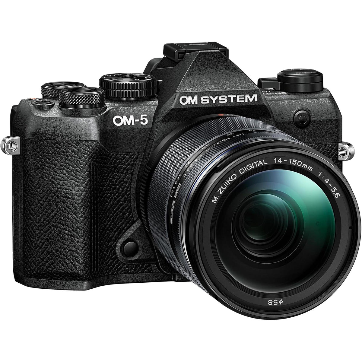 OM SYSTEM OM-5 Mark II BLK w/M.ZUIKO Digital 14-150mm f4.0-5.6 II Compact Light Weight Weather Sealed 4K Video Camera Best for Outdoor Travel - Reconditioned