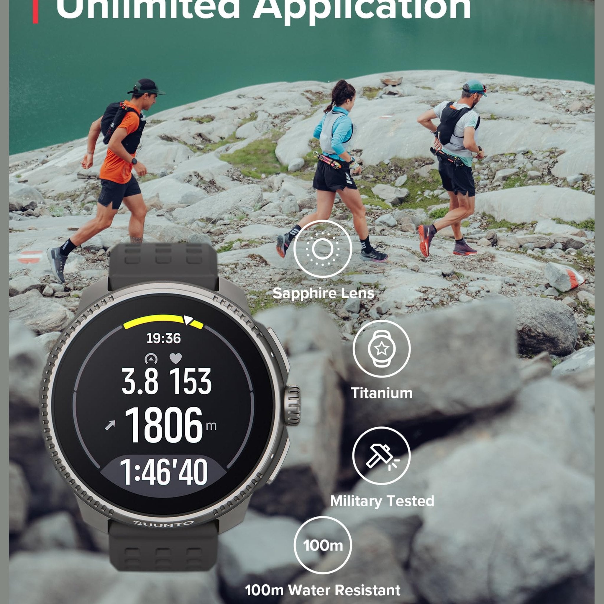 SUUNTO Race Sports Watch, GPS Tracker w/Clearer AMOLED Touchscreen, Dual-Band GNSS & Global Offline Map, 26-Day Standby, Supports 95+ Sports for Traning Insights & Recovery Metrics, Sapphire Lens,Ti SUUNTO
