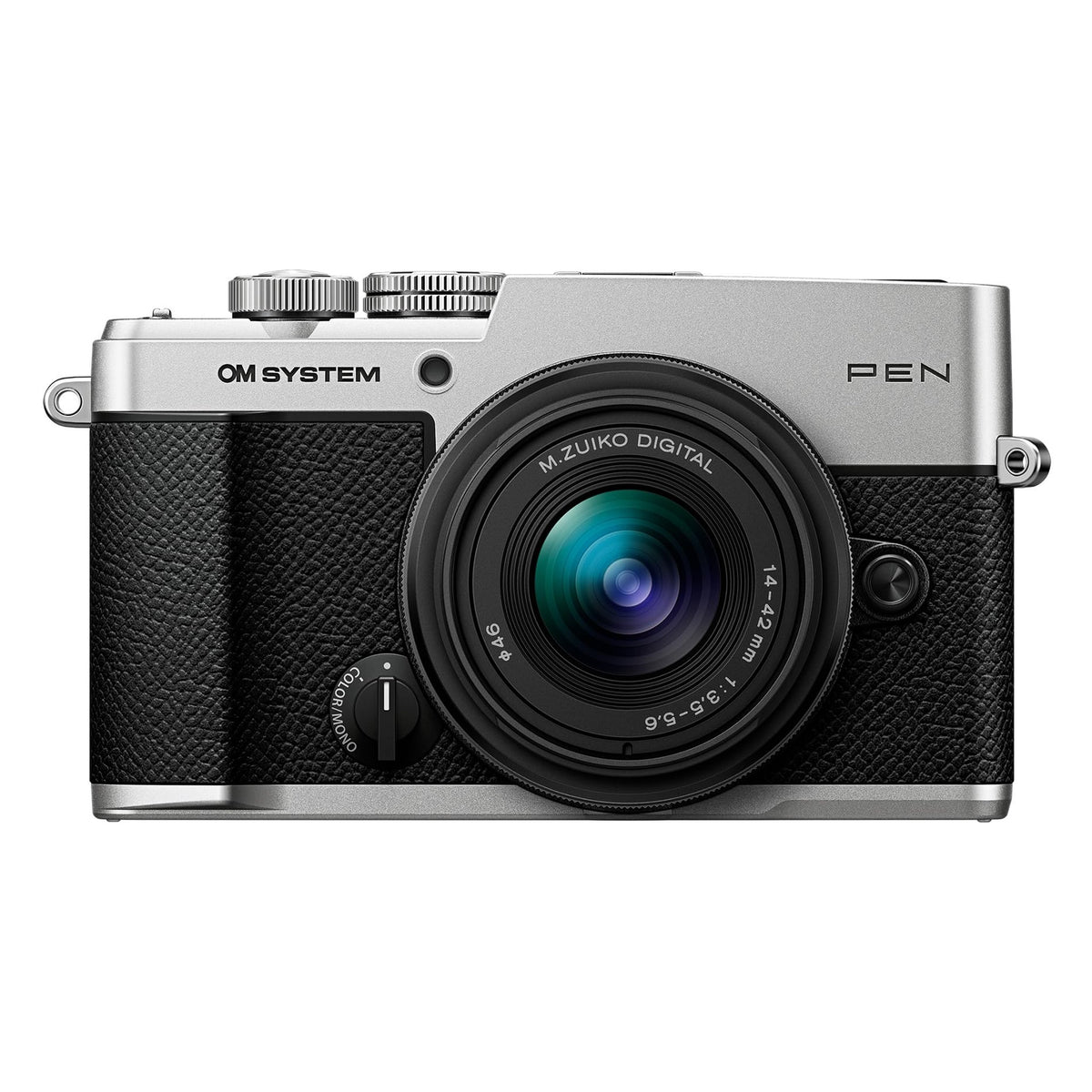 OM SYSTEM Pen Silver w/M.Zuiko 14-42mm F3.5-5.6 III Mirrorless Camera Compact Weather-Sealed Creative Profile 4K Video AI Autofocus Image Stabilization for Everyday and Travel Photography.