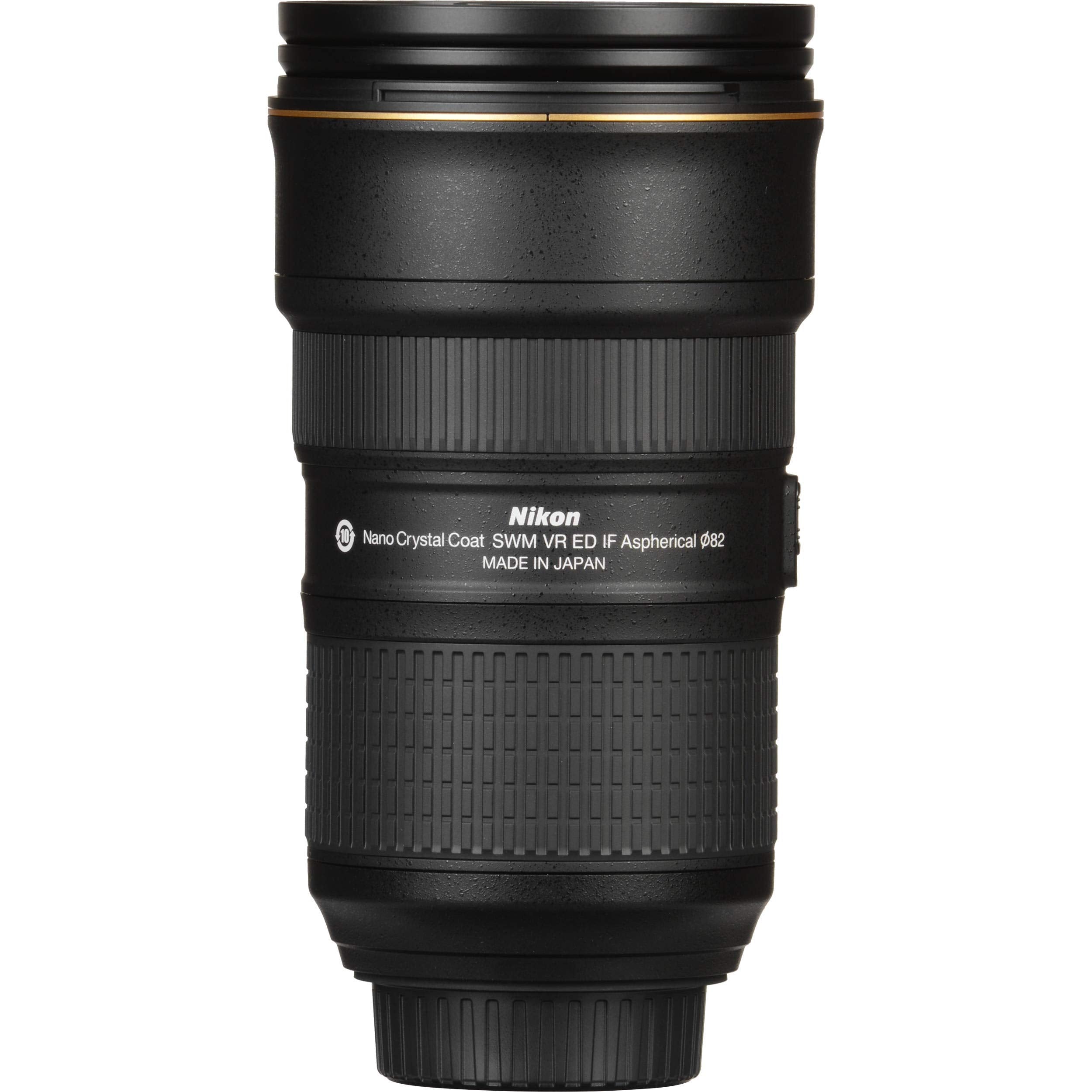 Nikon AF-S NIKKOR 24-70mm f/2.8E ED VR (Intl Model) + 8 Inch Vivitar Premium Lens Case + 3pcs UV Lens Filter Kit + Cleaning Kit