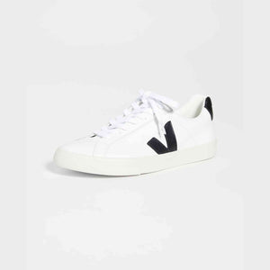 Veja Women's Esplar Logo Sneakers, Extra White/Black, 8 Medium US