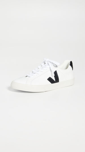 Veja Women's Esplar Logo Sneakers, Extra White/Black, 7 Medium US