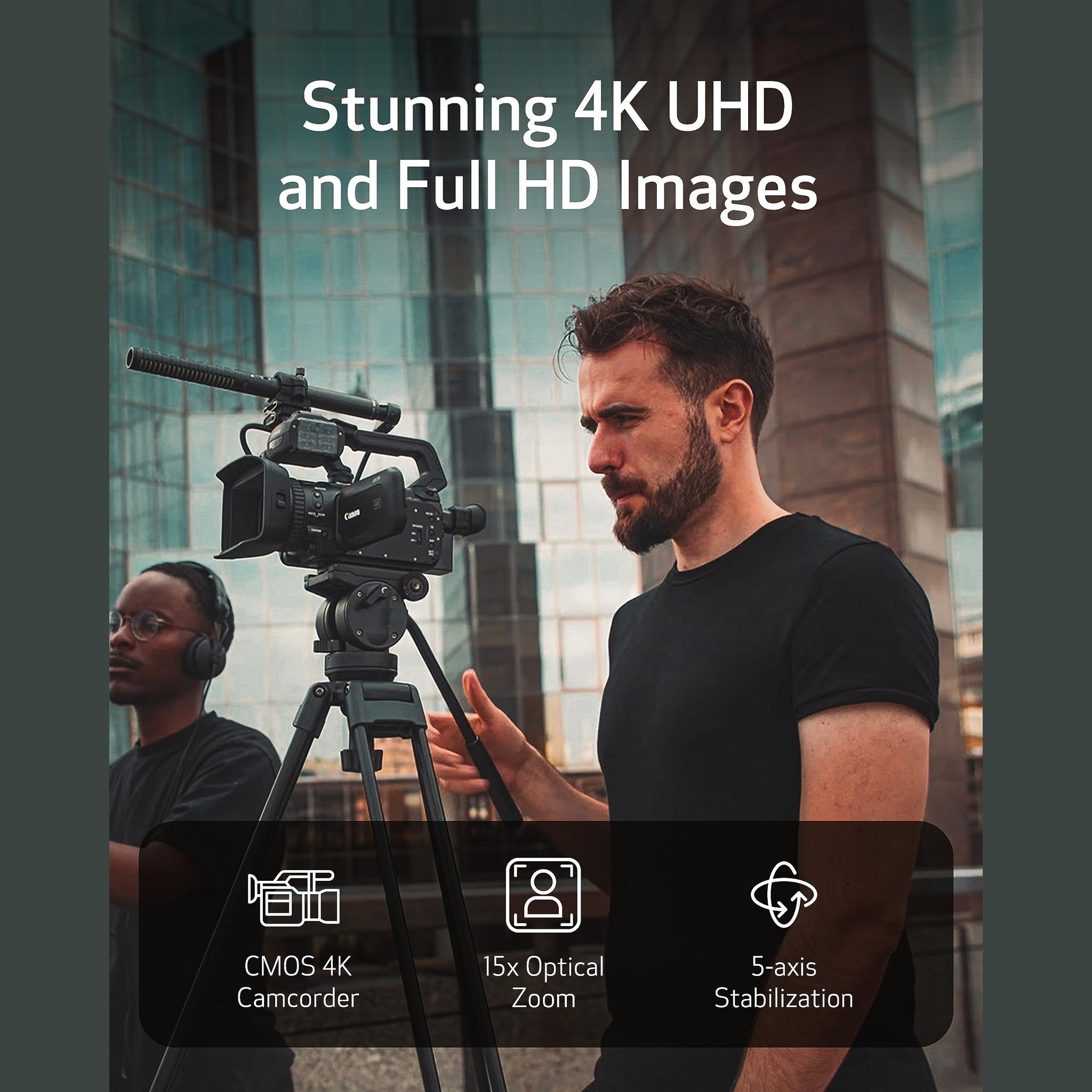 Canon XA75 Professional Camcorder, 4K UHD Video to Shoot, Record, Stream, 15x Optical Zoom Lens, 3G SDI & XLR Terminal, Black