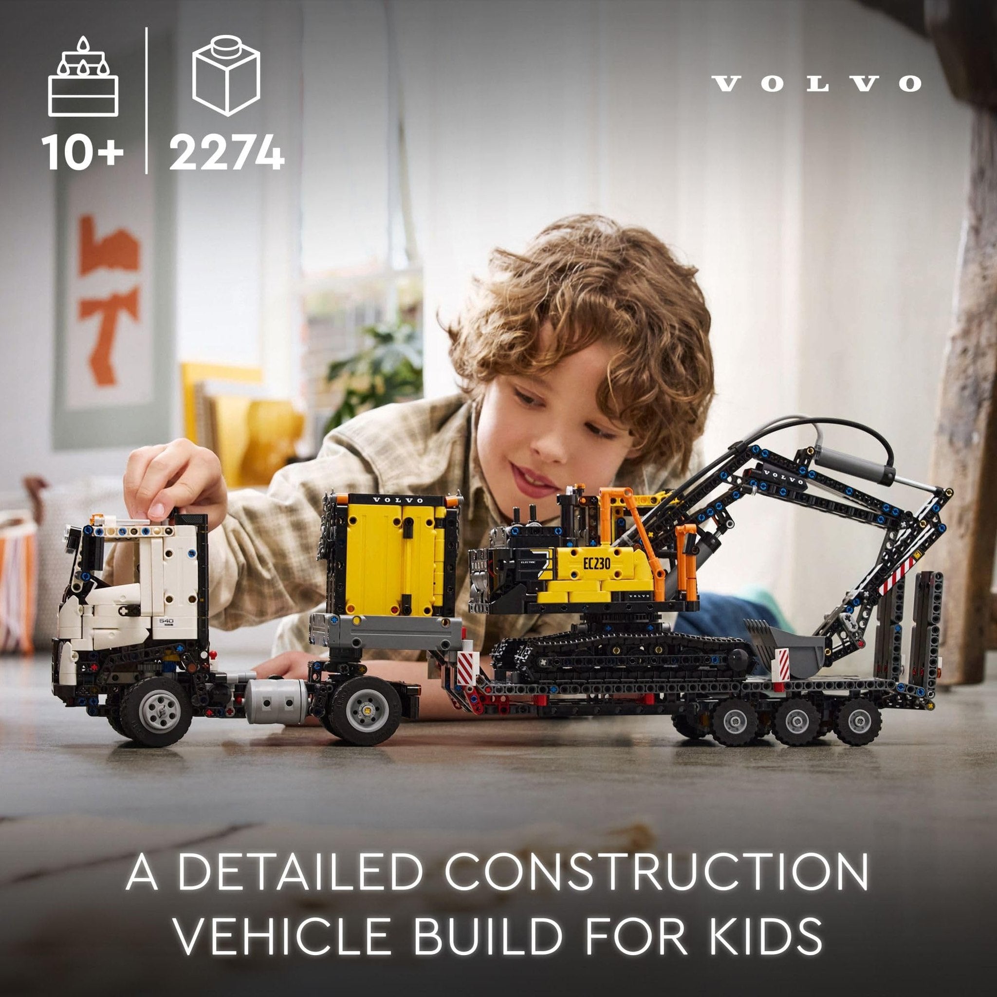 LEGO Technic Volvo FMX Truck & EC230 Electric Excavator Building Toy, Volvo Truck Toy with 2 Model Vehicles, Great Gift for Boys and Girls Ages 10 and Up Who Love Heavy Duty Construction Models, 42175