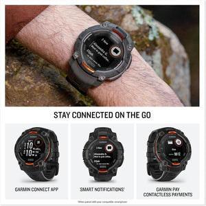 Garmin Instinct® 3 45mm, Solar Charged Display, Rugged Outdoor GPS Smartwatch, Metal-Reinforced Bezel, Built-in Flashlight, Black