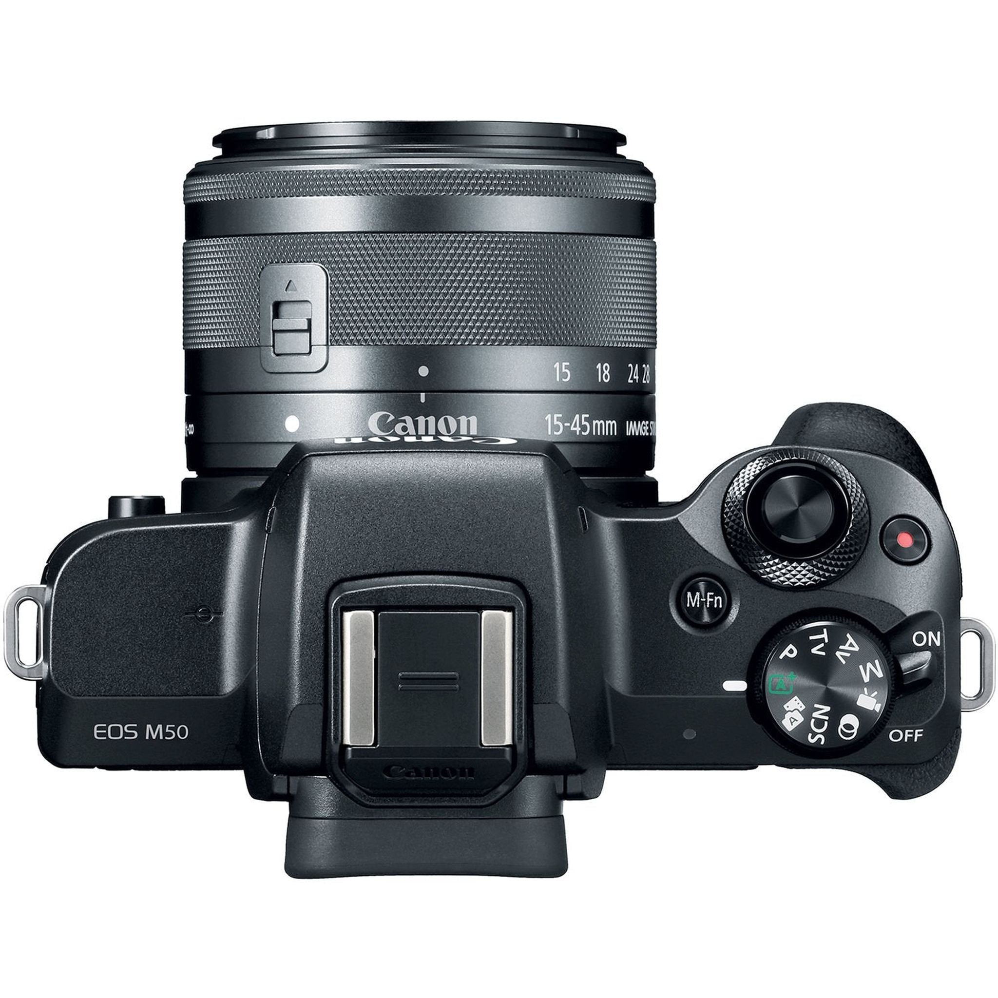 Canon EOS M50 Mirrorless Digital Camera with 15-45mm Lens + LED + UV FLD CPL Filter Kit + Wide Angle & Telephoto Lens +