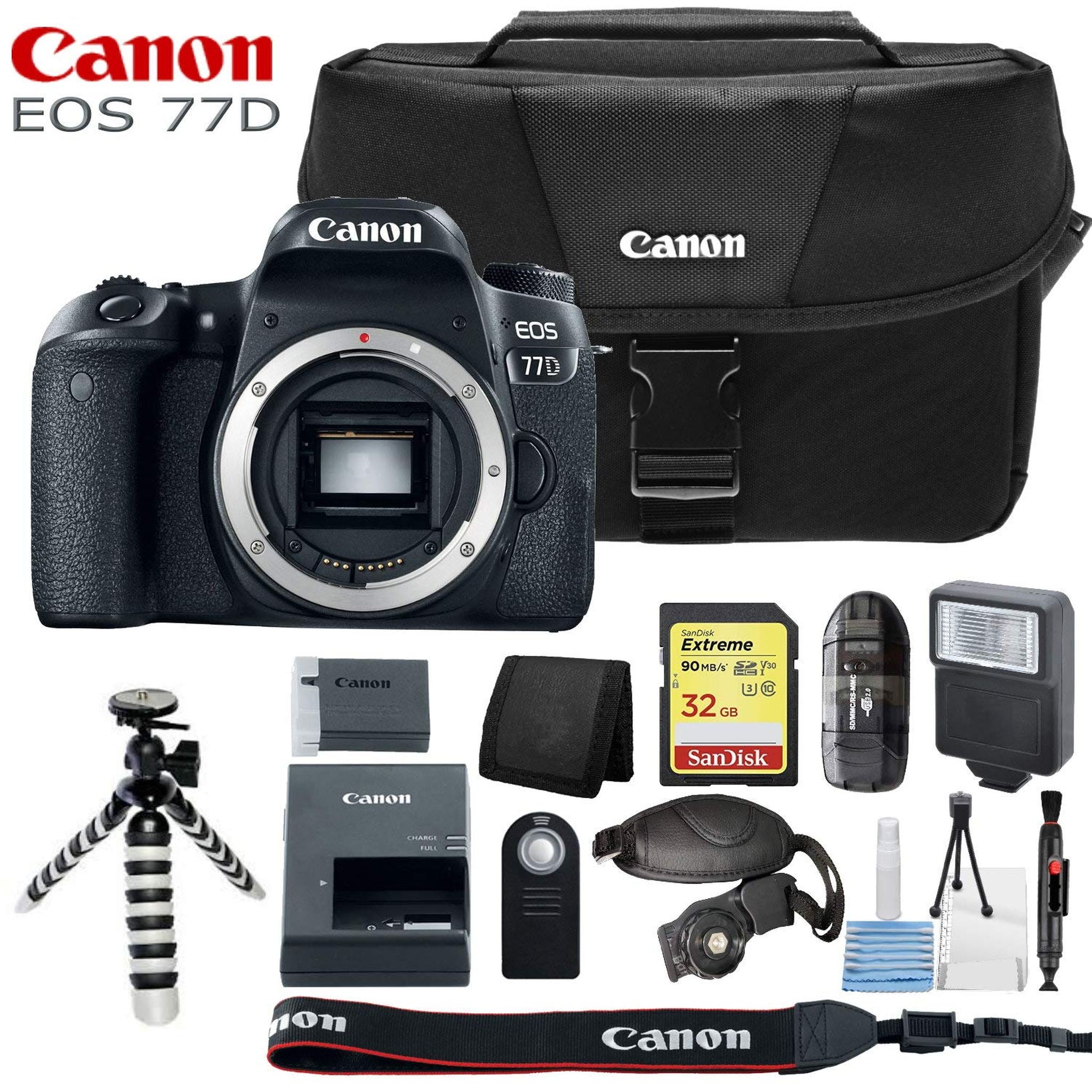 Canon EOS 77D Digital SLR Camera Body Bundle International Model Canon