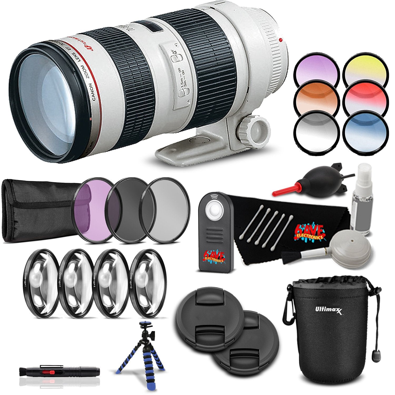 Canon EF 70-200mm f/2.8L USM Lens Professional Kit International Model