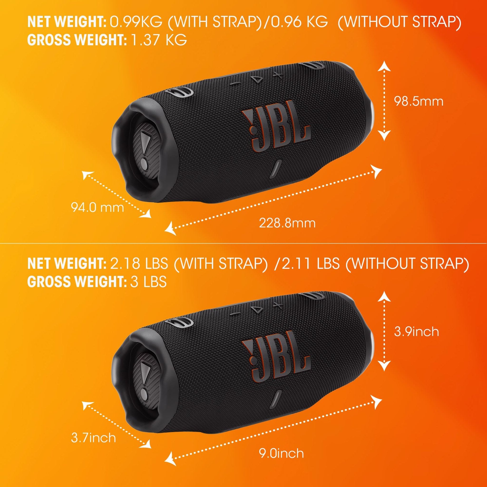 JBL Charge 6 - Portable Waterproof & Drop-Proof Bluetooth Speaker Black