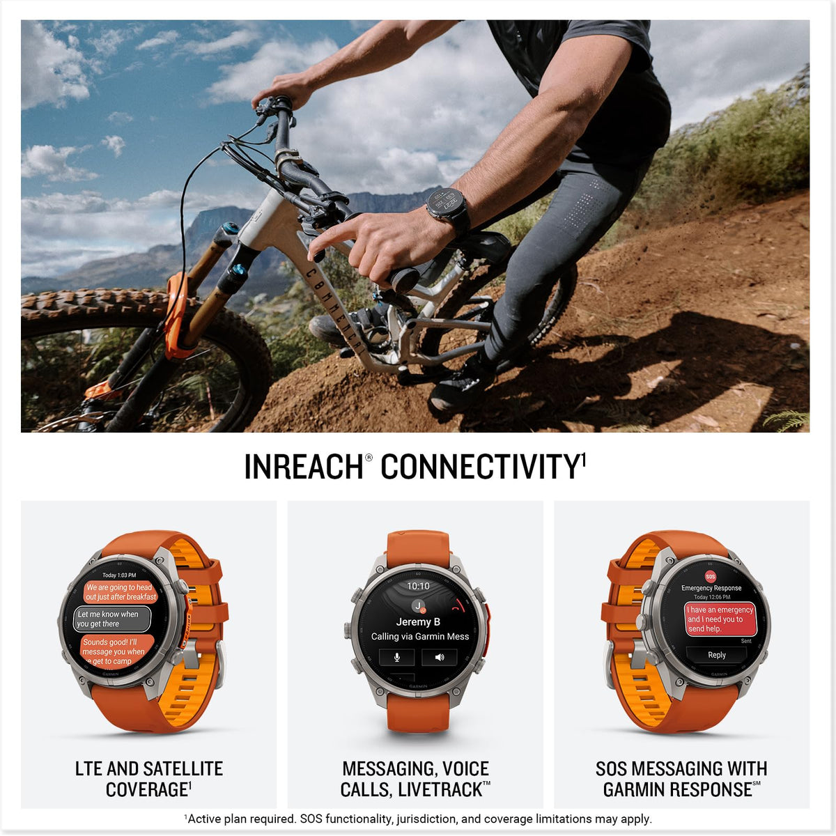 Garmin fēnix® 9 Pro, inReach®, Titanium, 47mm, Autumn Orange/Spark Orange