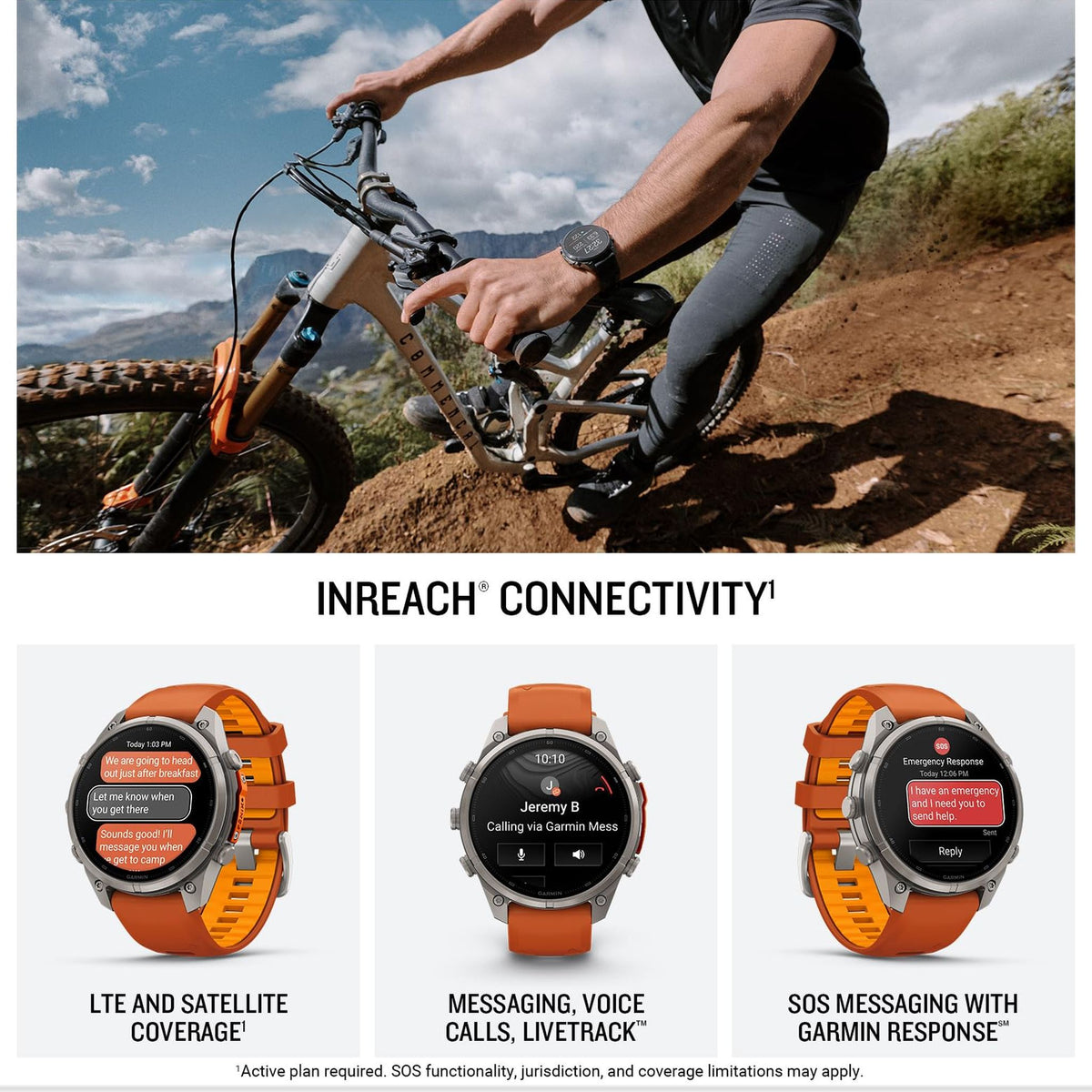Garmin fēnix® 9 Pro, inReach®, Titanium, 47mm, Autumn Orange/Spark Orange