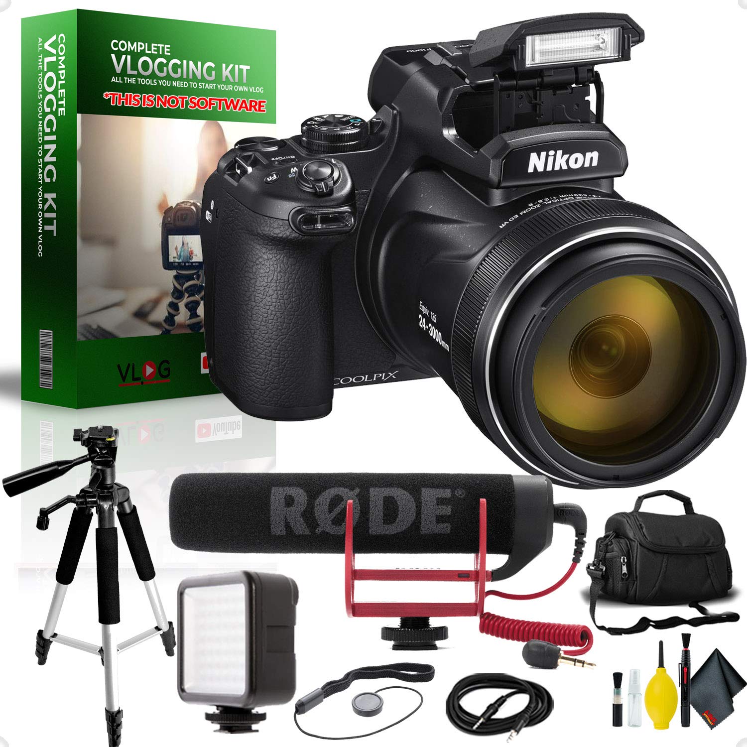 Nikon COOLPIX P1000 Digital Camera - International Model - Complete Vlogging Equipment Kit