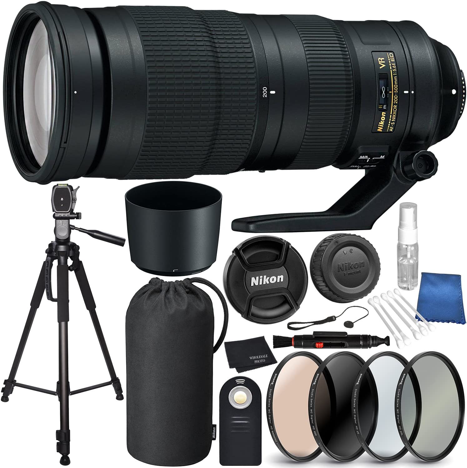 Nikon AF-S NIKKOR 200-500mm f/5.6E ED VR Lens Bundle for Nikon DSLR Cameras Bundle