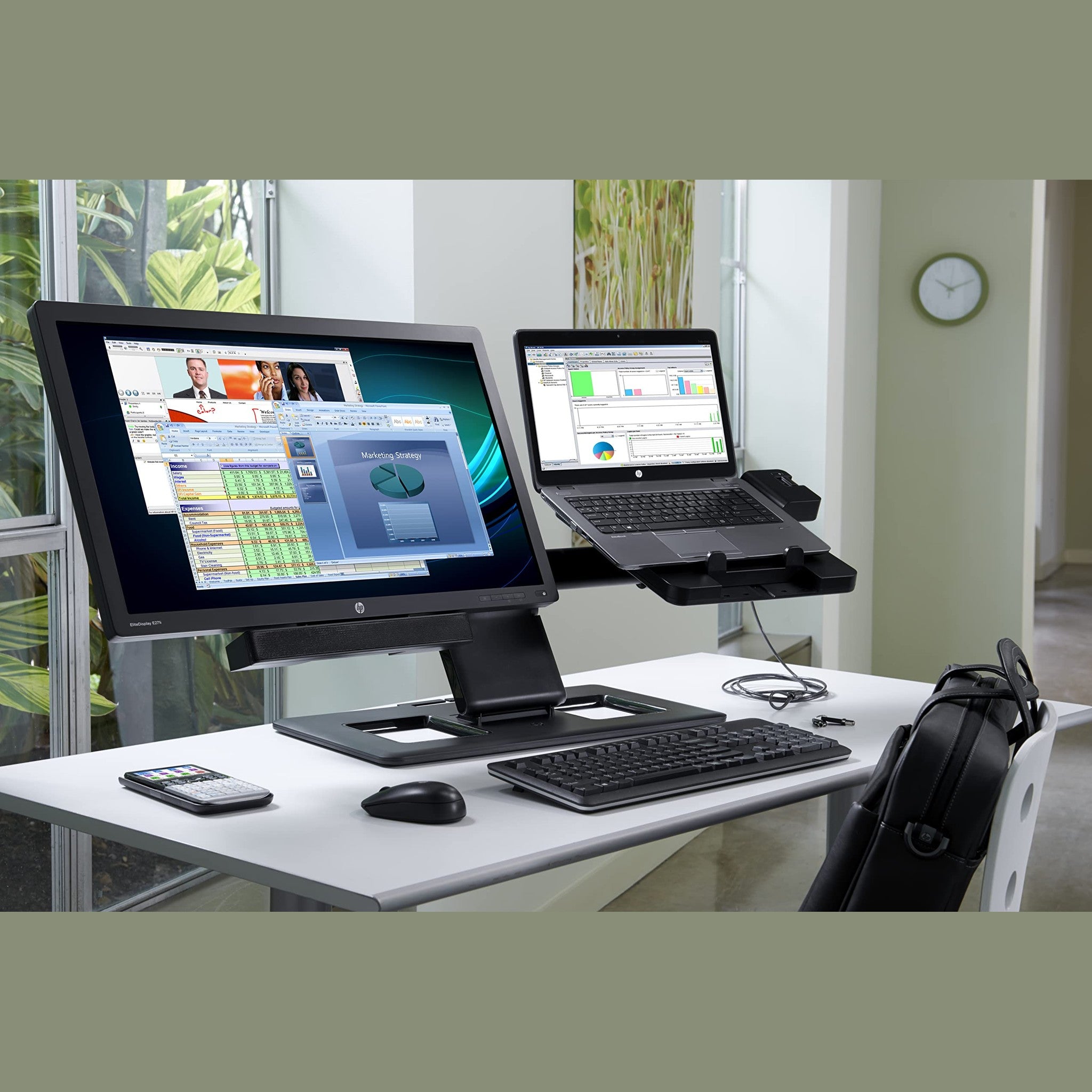 HP 2013 D9Y32AA UltraSlim Docking Station with 65W Adapter D9Y32AA#ABA compatible with HP EliteBook Folio 9470m