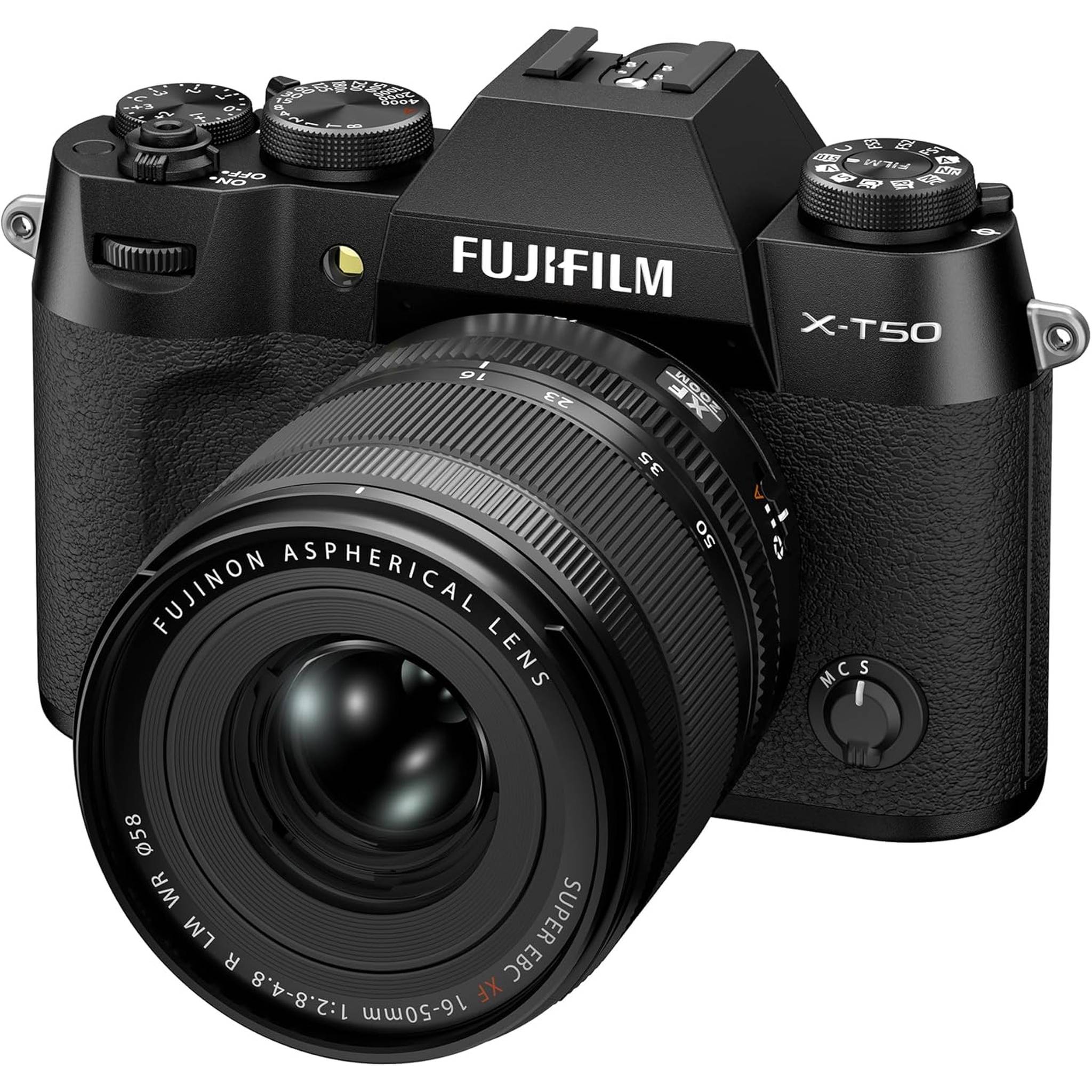 Fujifilm X-T50 Mirrorless Digital Camera XF16-50mmF2.8-4.8 R LM WR Lens Kit - Black
