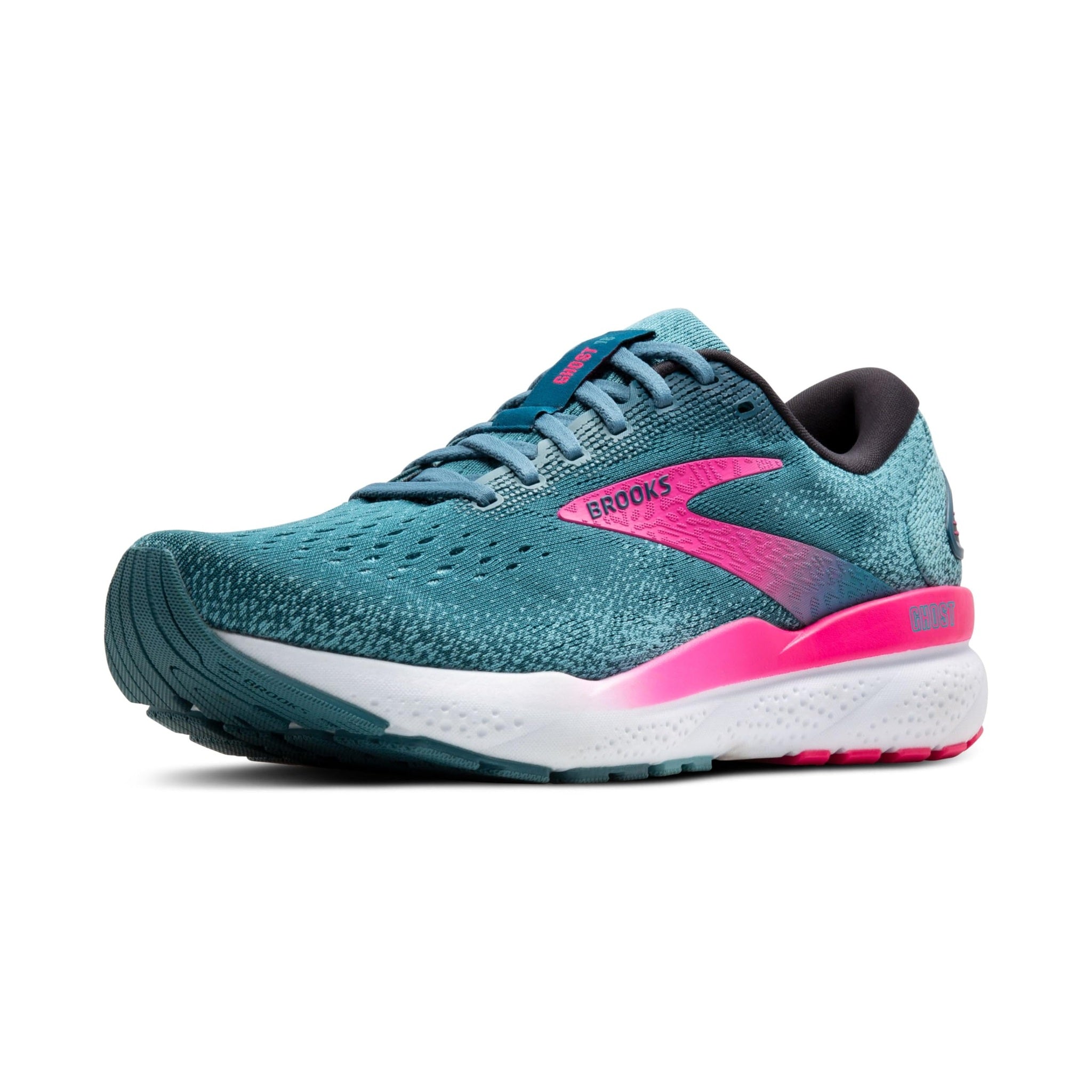 Brooks Women’s Ghost 16 Neutral Running Shoe - Blue/Pink/Moroccan Blue - 7 Medium