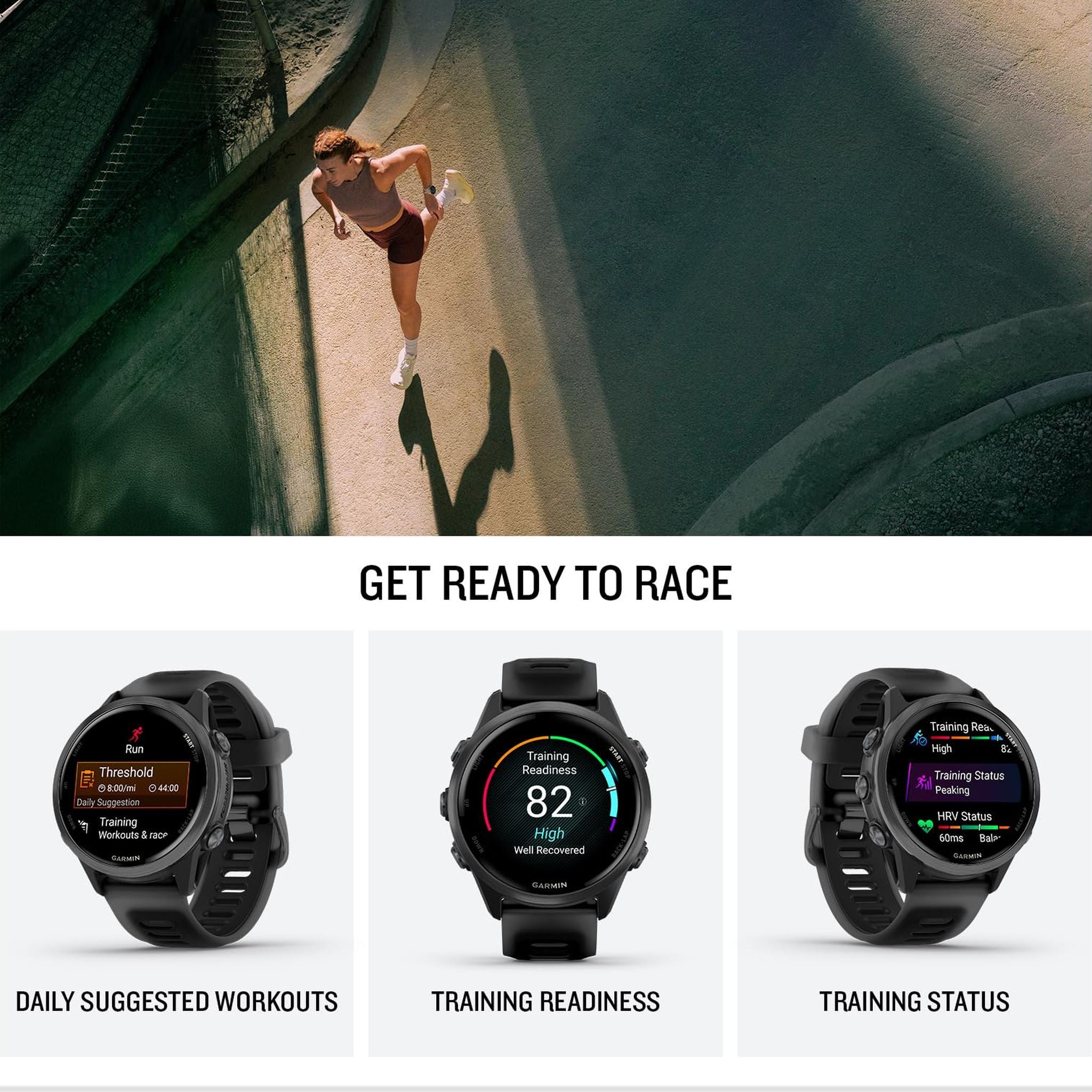 Garmin® Forerunner® 570, 42mm, Advanced GPS Running and Triathlon Smartwatch, AMOLED Display, Training and Recovery Features, Slate Gray Aluminum with Translucent Black/Black Band