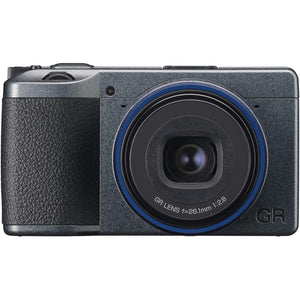 Ricoh GR IIIx Urban Edition, Metallic Gray Body with Navy Blue Ring, Digital Compact Camera with 24MP APS-C Size CMOS Sensor, 40mmF2.8 GR Lens in The 35mm Format Ricoh