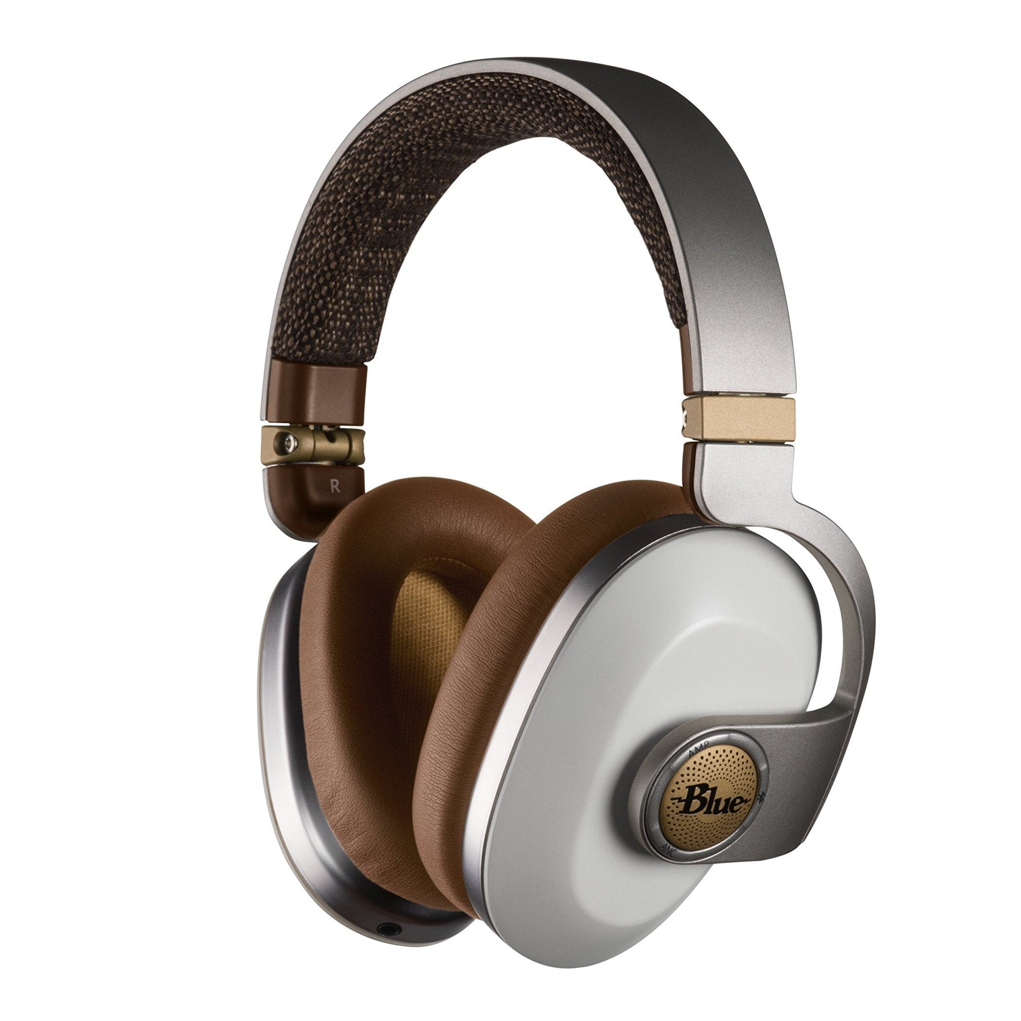 Blue Satellite Premium Wireless Noise-Cancelling Headphones with Audiophile Amp White 7136 - Used Blue