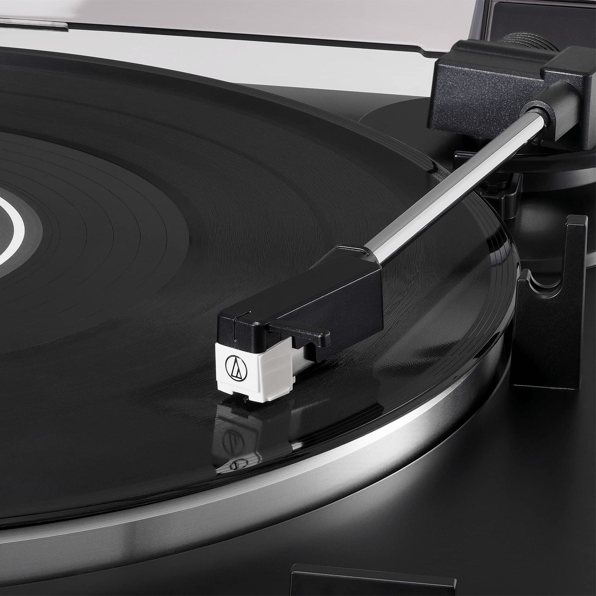 Audio-Technica At-LP60X-BW Fully Automatic Belt-Drive Stereo Turntable, Hi-Fi, 2 Speed, Dust Cover, Anti-Resonance, Die-Cast Aluminum Platter Brown