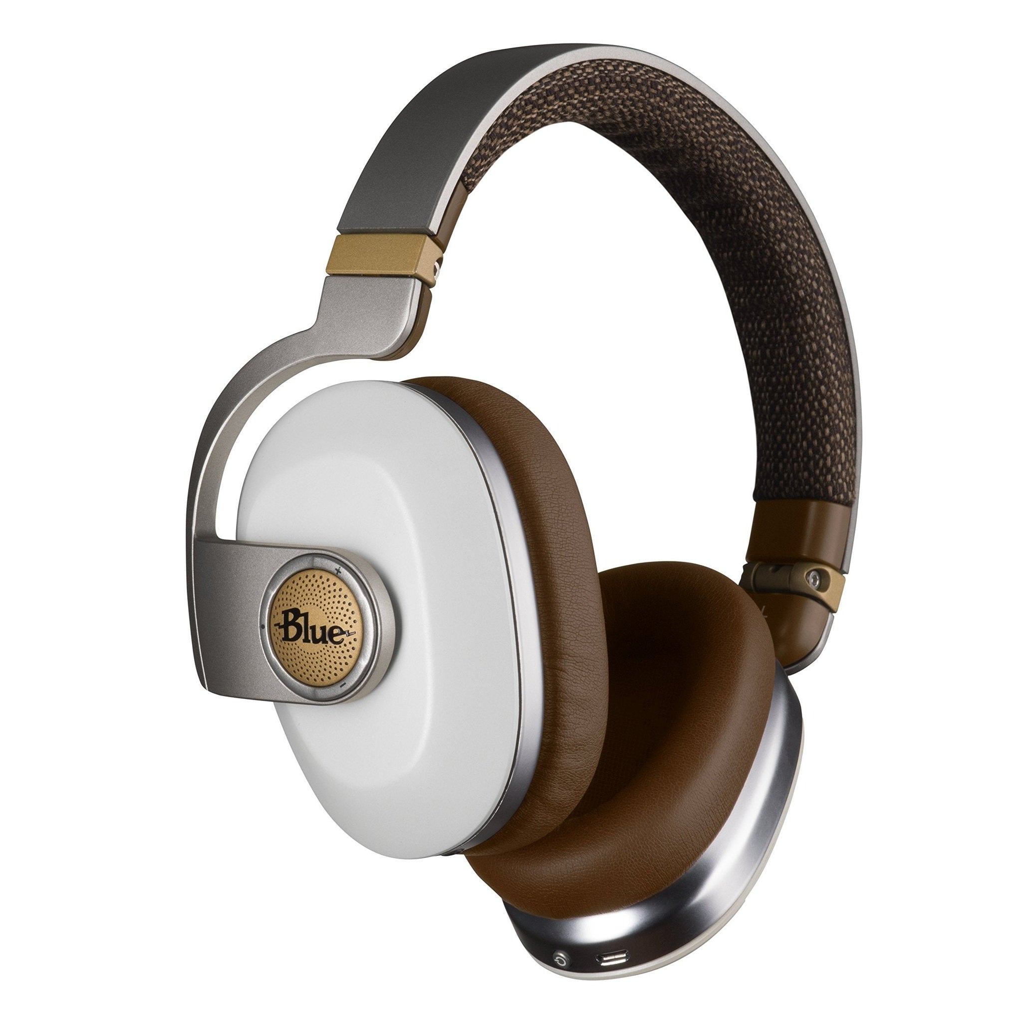 Blue Satellite Premium Wireless Noise-Cancelling Headphones with Audiophile Amp White 7136 - Used Blue
