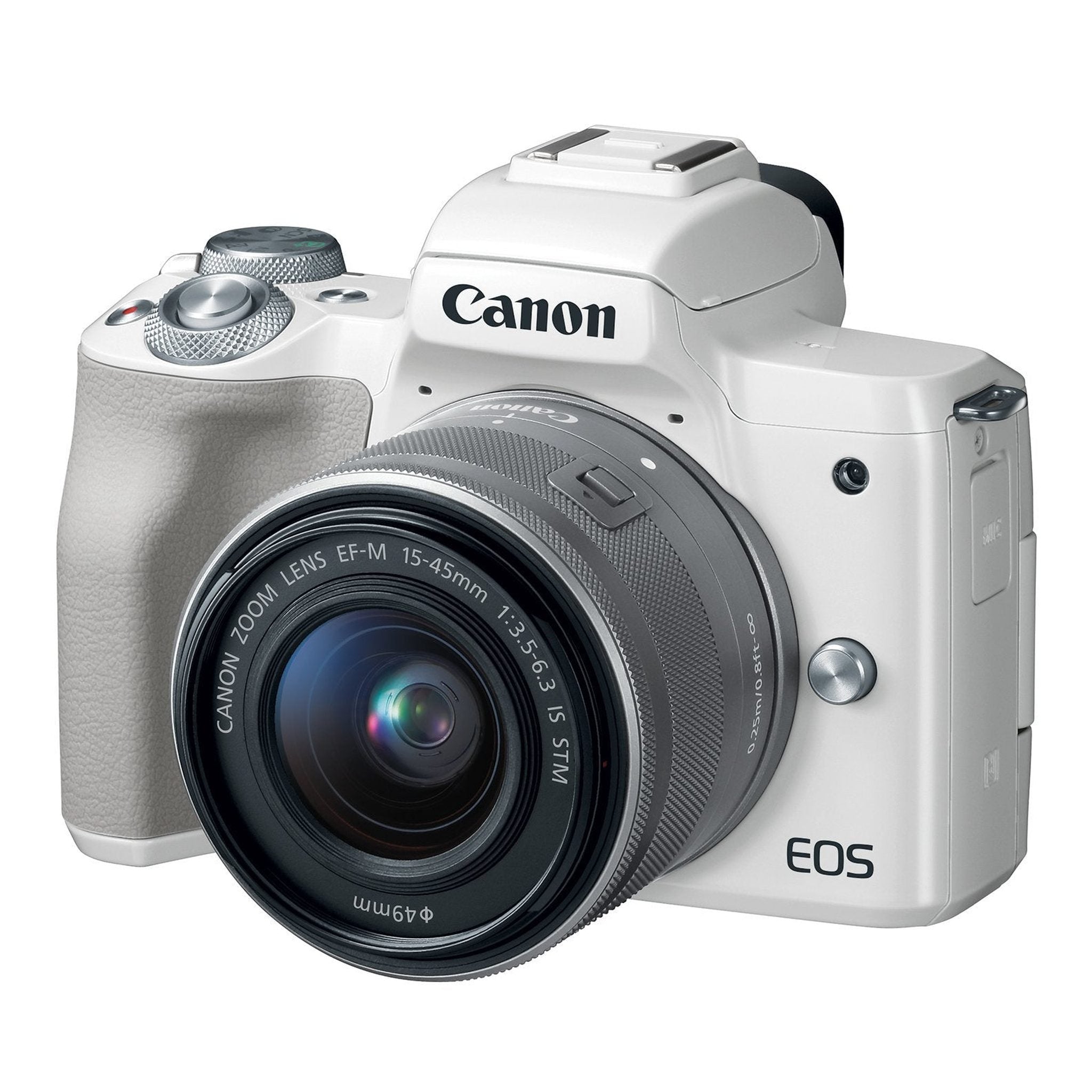 Canon EOS M50 Mirrorless Camera Kit w/EF-M15-45mm Lens and 4K Video White Renewed - Reconditioned Canon