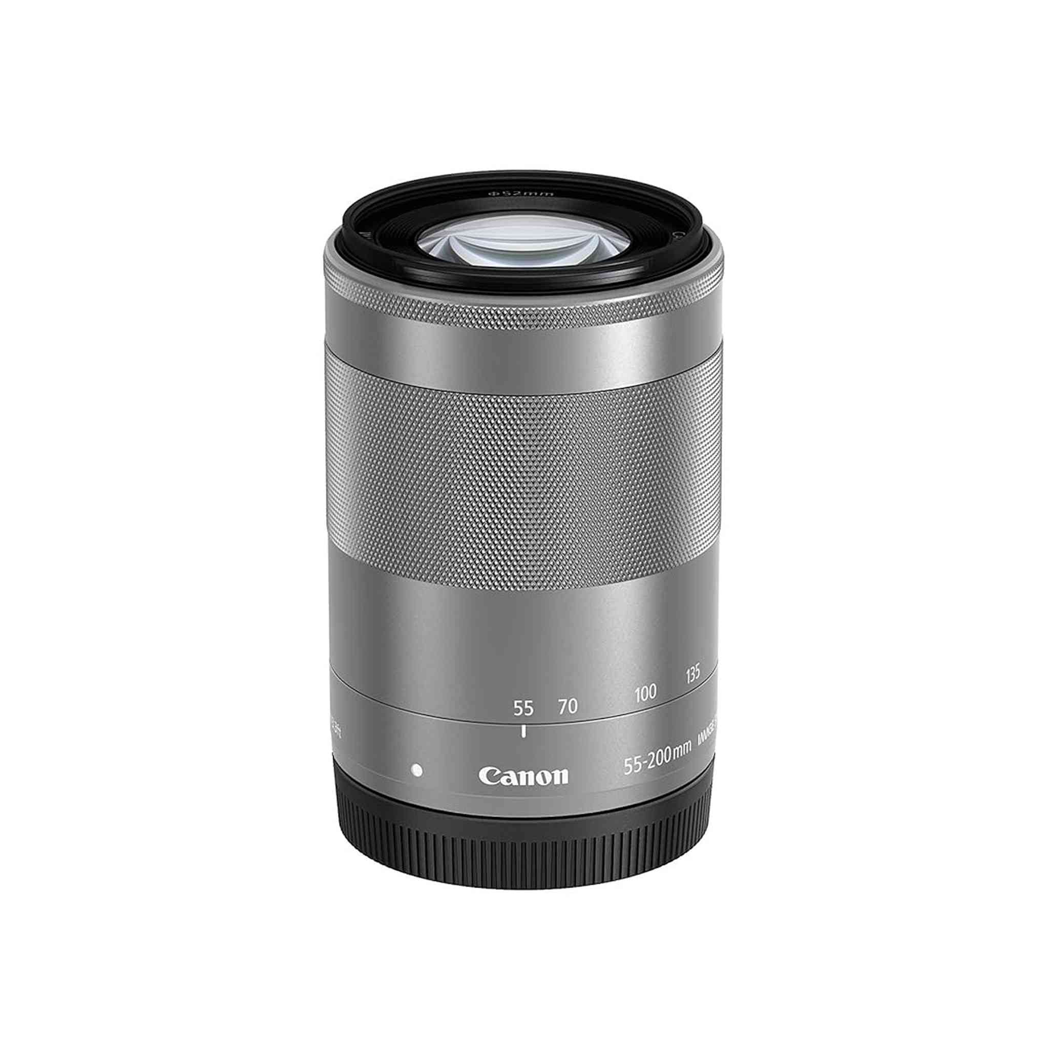 Canon EF-M 55-200mm f/4.5-6.3 Image Stabilization STM Zoom Lens Silver Renewed - Reconditioned Canon