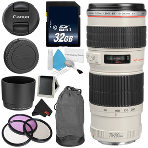 Canon EF 70-200mm f/4L USM Telephoto Zoom Lens Bundle for Canon SLR Digital Cameras Intl Model - Advanced