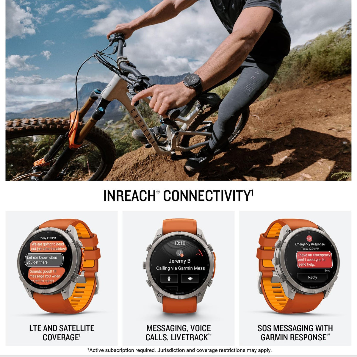 Garmin fēnix® 9 Pro, inReach®, Titanium, 51mm, Autumn Orange/Spark Orange