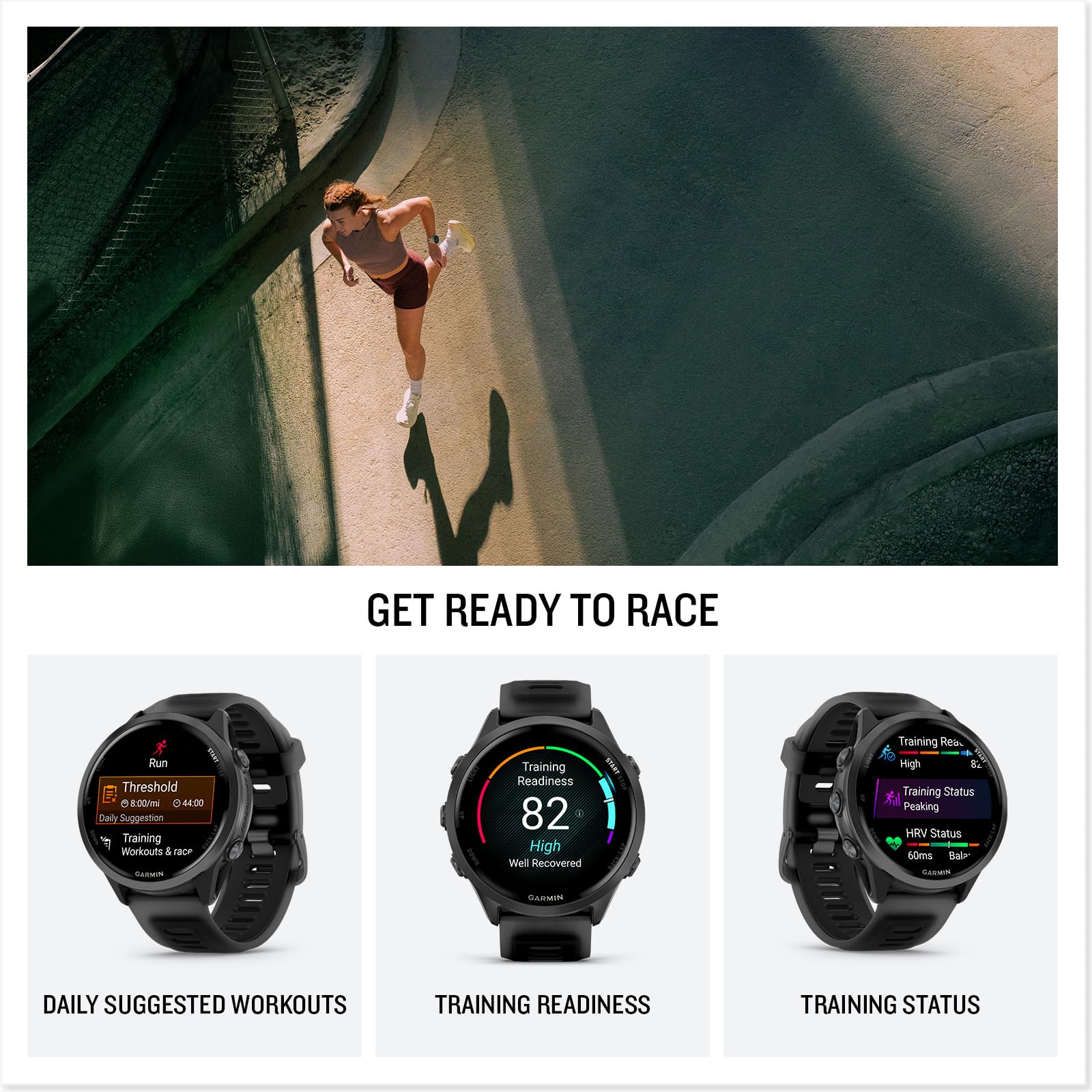 Garmin® Forerunner® 570, 47mm, Advanced GPS Running and Triathlon Smartwatch, AMOLED Display, Training and Recovery Features, Slate Gray Aluminum with Translucent Black/Black Band