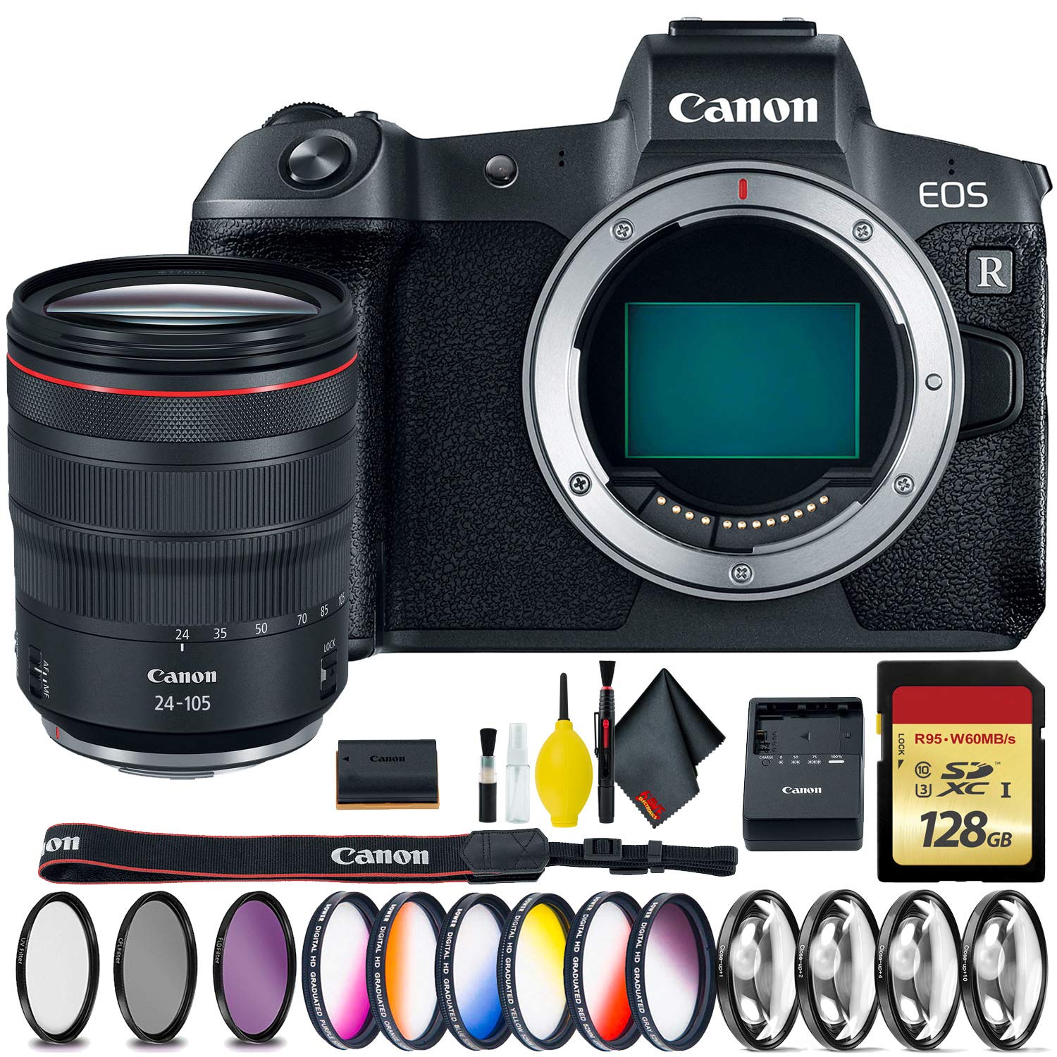 Canon EOS R Mirrorless Digital Camera + Canon R 24-105mm Lens Deluxe Bundle