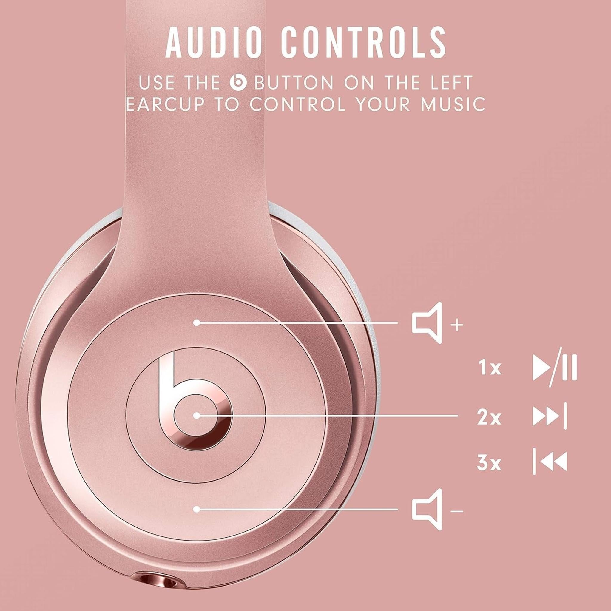 Beats Solo3 Wireless On-Ear Headphones - Apple W1 Headphone Chip, Class 1 Bluetooth, 40 Hours of Listening Time, Built-in Microphone - Rose Gold - Apple