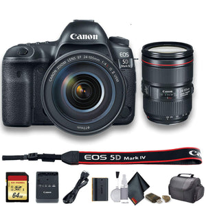 Canon EOS 5D Mark IV DSLR Camera with 24-105mm f/4L II Lens 1483C010 - Starter Bundle - Used Canon