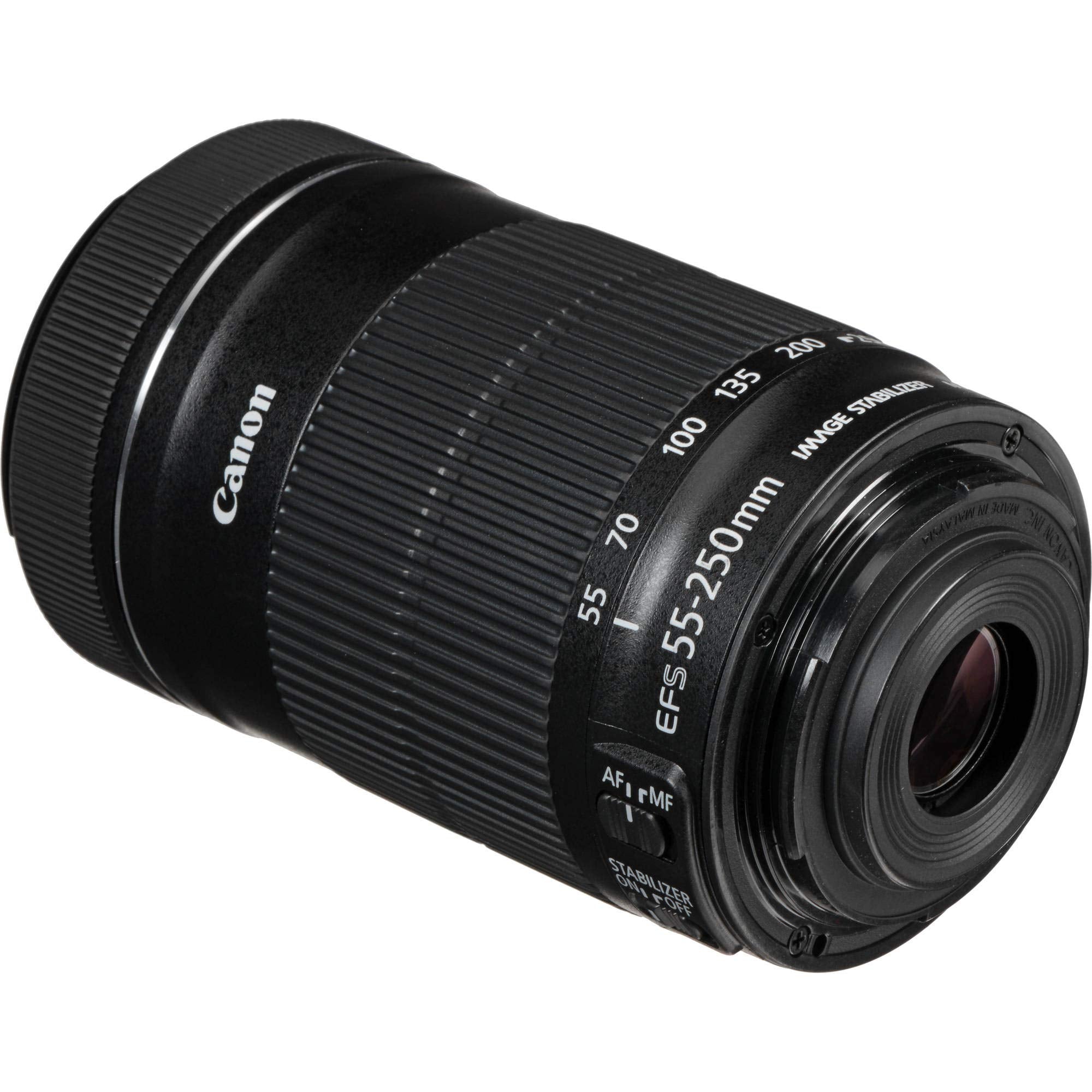 Canon EF-S 55-250mm f/4-5.6 is STM Lens + 3 Pcs Filter Kit + Cleaning Kit