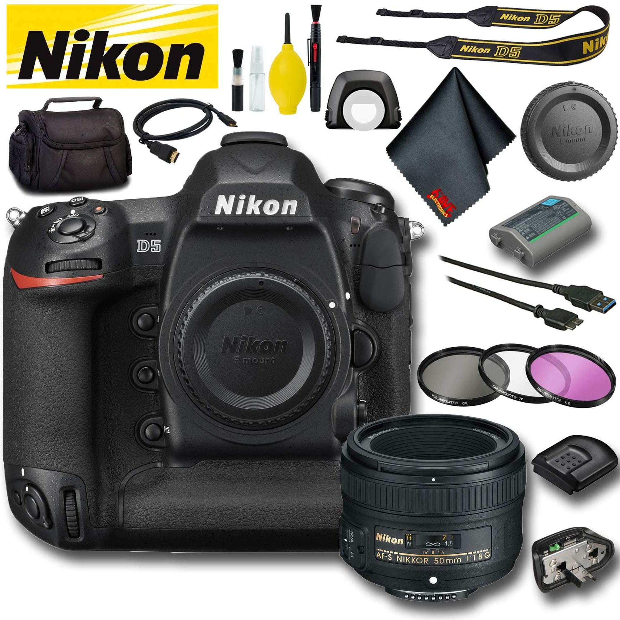 Nikon D5 DSLR Camera Dual CF Slots International Model Standard Bundle